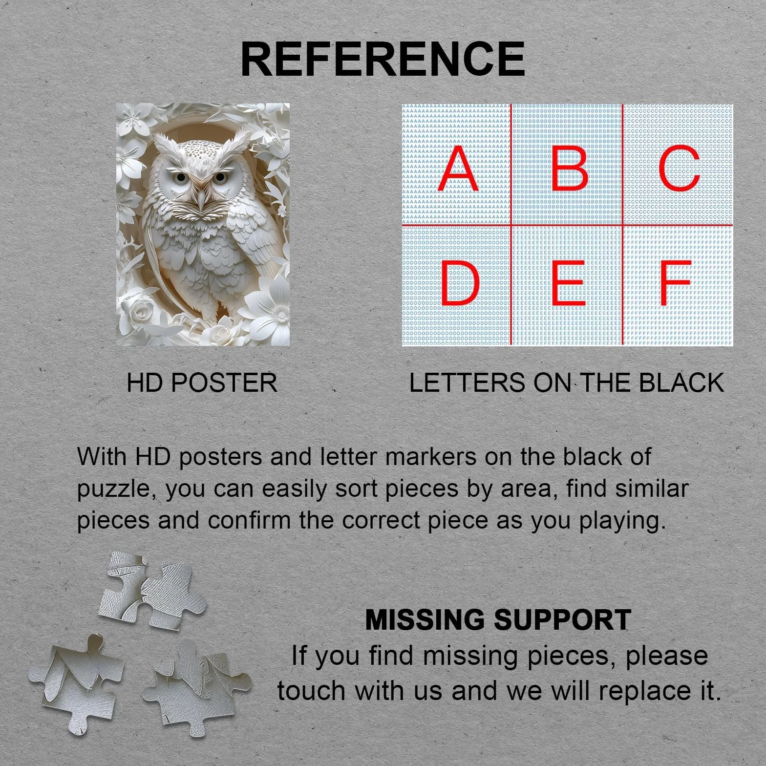 Puzzle 3D z motywem sowy, wycinane z papieru, 1000 elementów dla dorosłych, biały ptak, dżungla, zwierzę, trudne puzzle, twarde puzzle do dekoracji rodzinnych