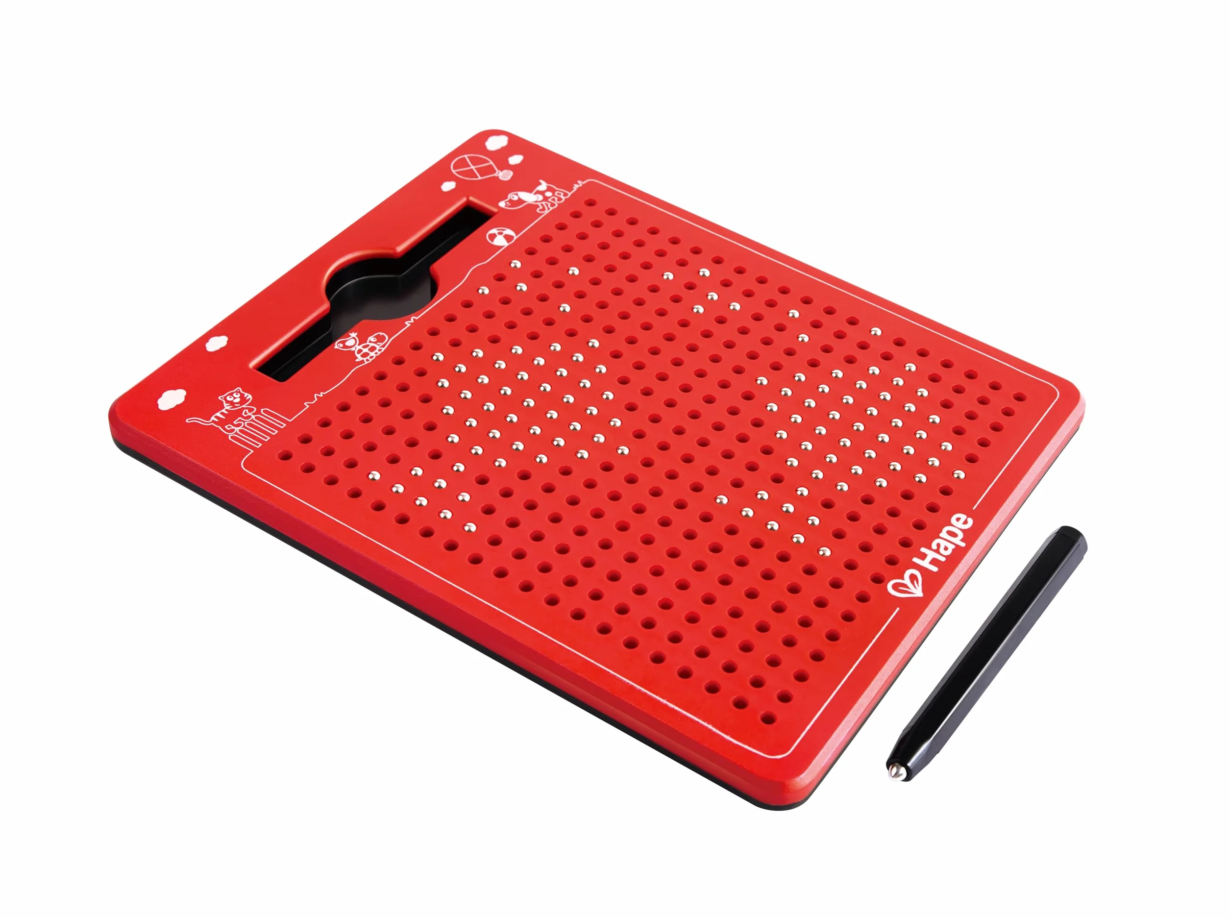 Hape Magnetyczna tablica rysunkowa, do zabrania ze sobą, czerwona, mała 175 x 215 x 12 mm, od 3 lat
