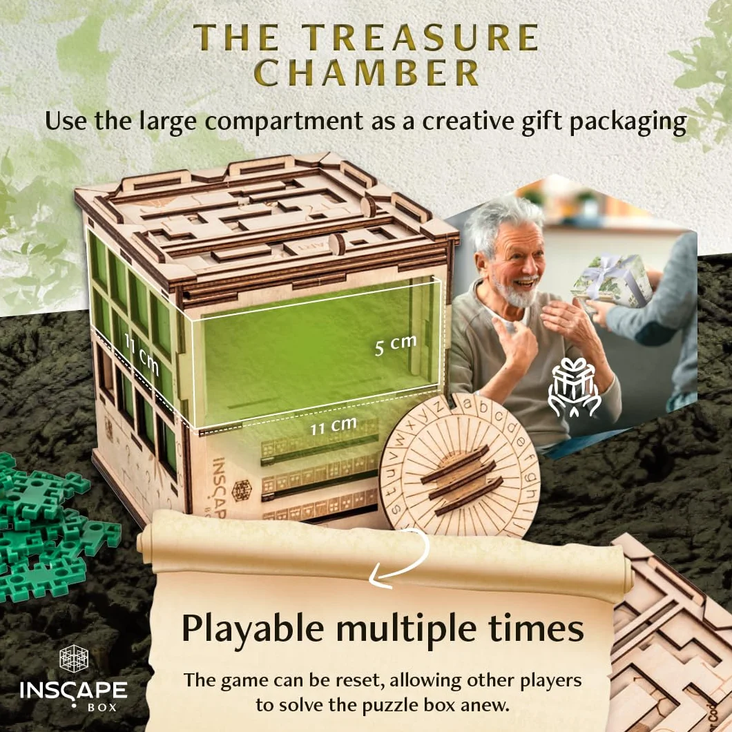 INSCAPE Maya´s Myths pudełko z puzzlami, pokój ewakuacyjny w pudełku, pudełko na prezenty dla dorosłych z ukrytymi przegródkami, puzzle escape room, łamigłówki dla dorosłych