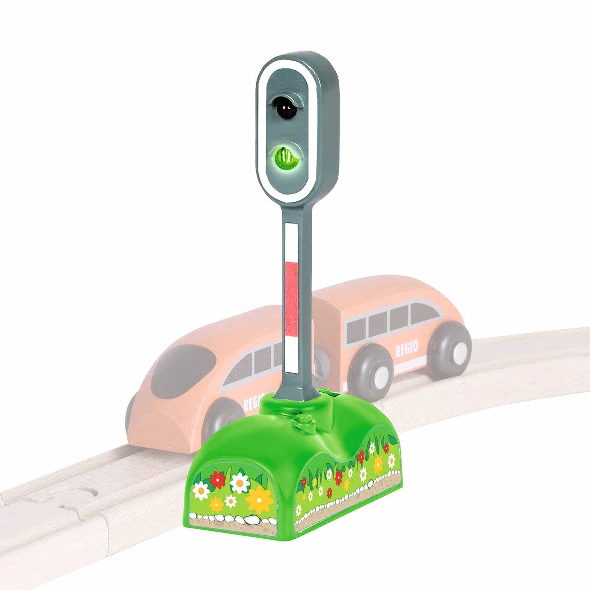 Eichhorn 195024 100001520 - elektryczny sygnał świetlny, czerwone i zielone światło LED, ręczna/automatyczna funkcja oświetlenia, w tym baterie, 6,5 x 3 x 12,5 cm