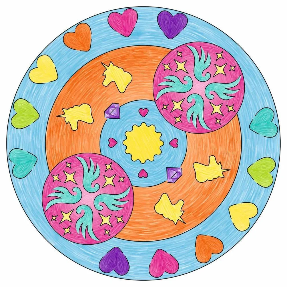 Ravensburger Mandala Designer Unicorn 29703, Zeichnen lernen für Kinder ab 6 Jahren, Zeichen-Set mit Mandala-Schablonen für farbenfrohe Mandalas