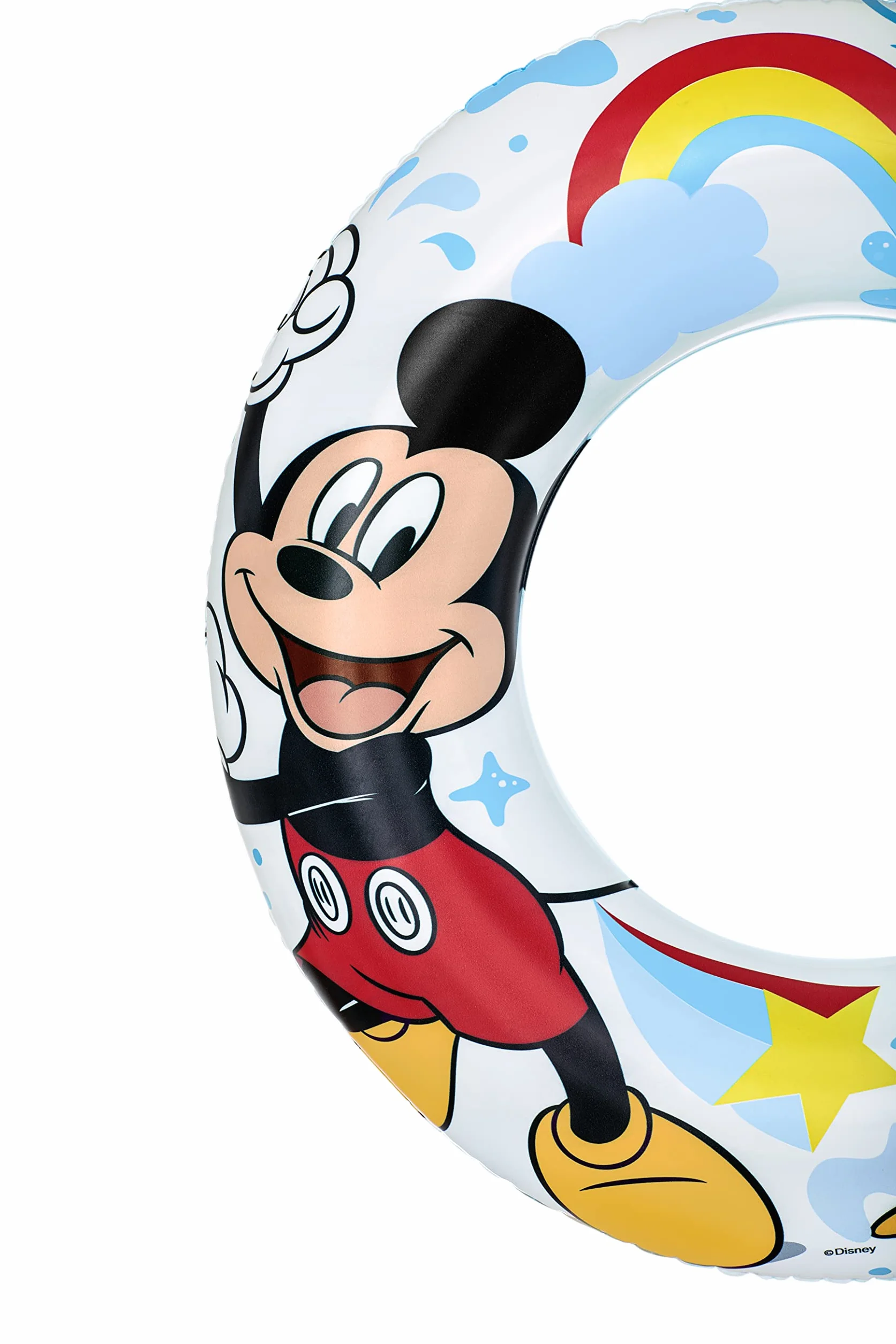 BESTWAY Nadmuchiwane Koło Ratunkowe Mickey Roadster Racer 91004 Średnica 11 cm Wielokolorowe Plastikowe
