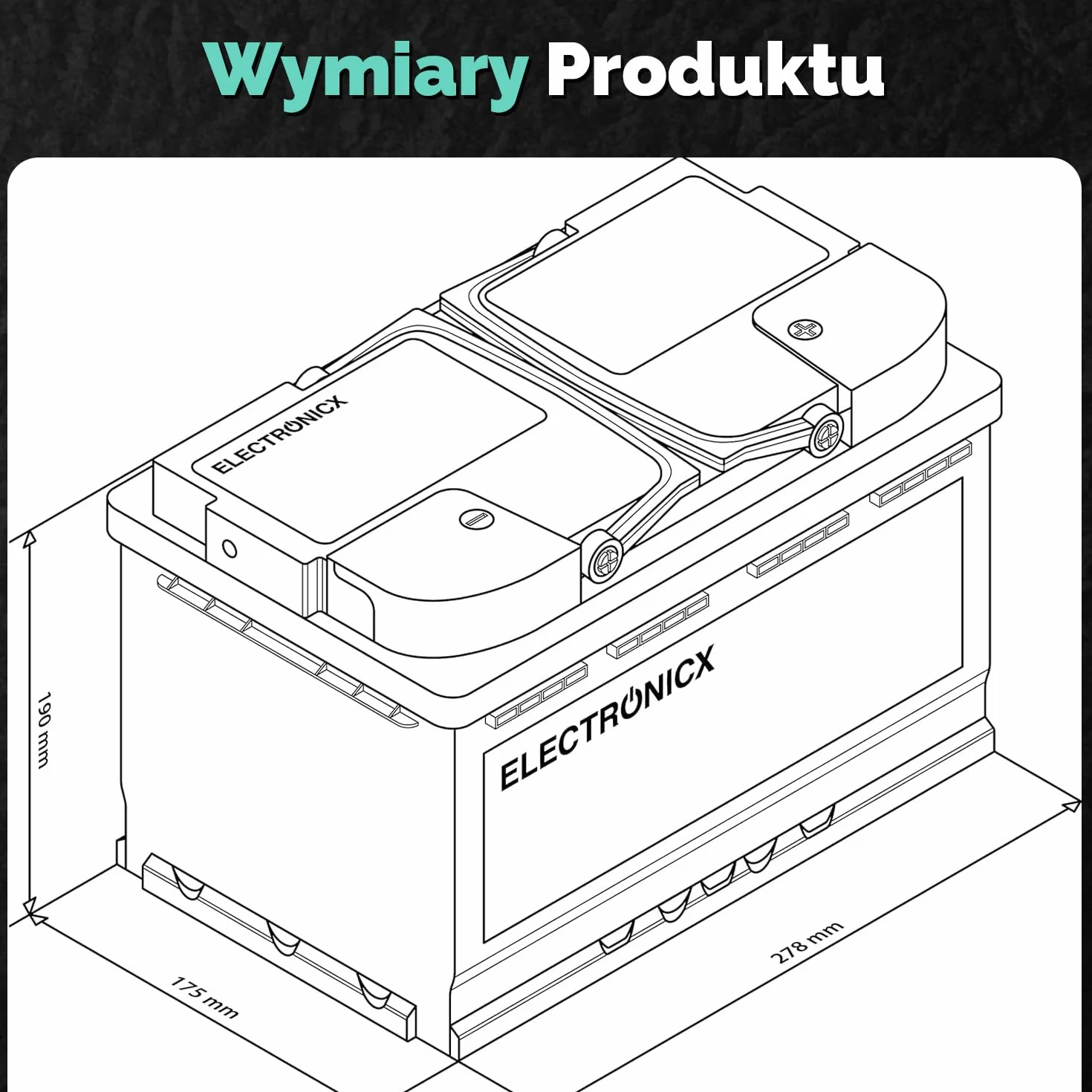 Electronicx CARAVAN EXTREME EDITION 100Ah / C100 / 12V – Żelowy akumulator zasilający – 100Ah – 12V – do kampera, vana, łodzi, systemów PV – bezobsługowy i wytrzymały – 278×175×190 mm