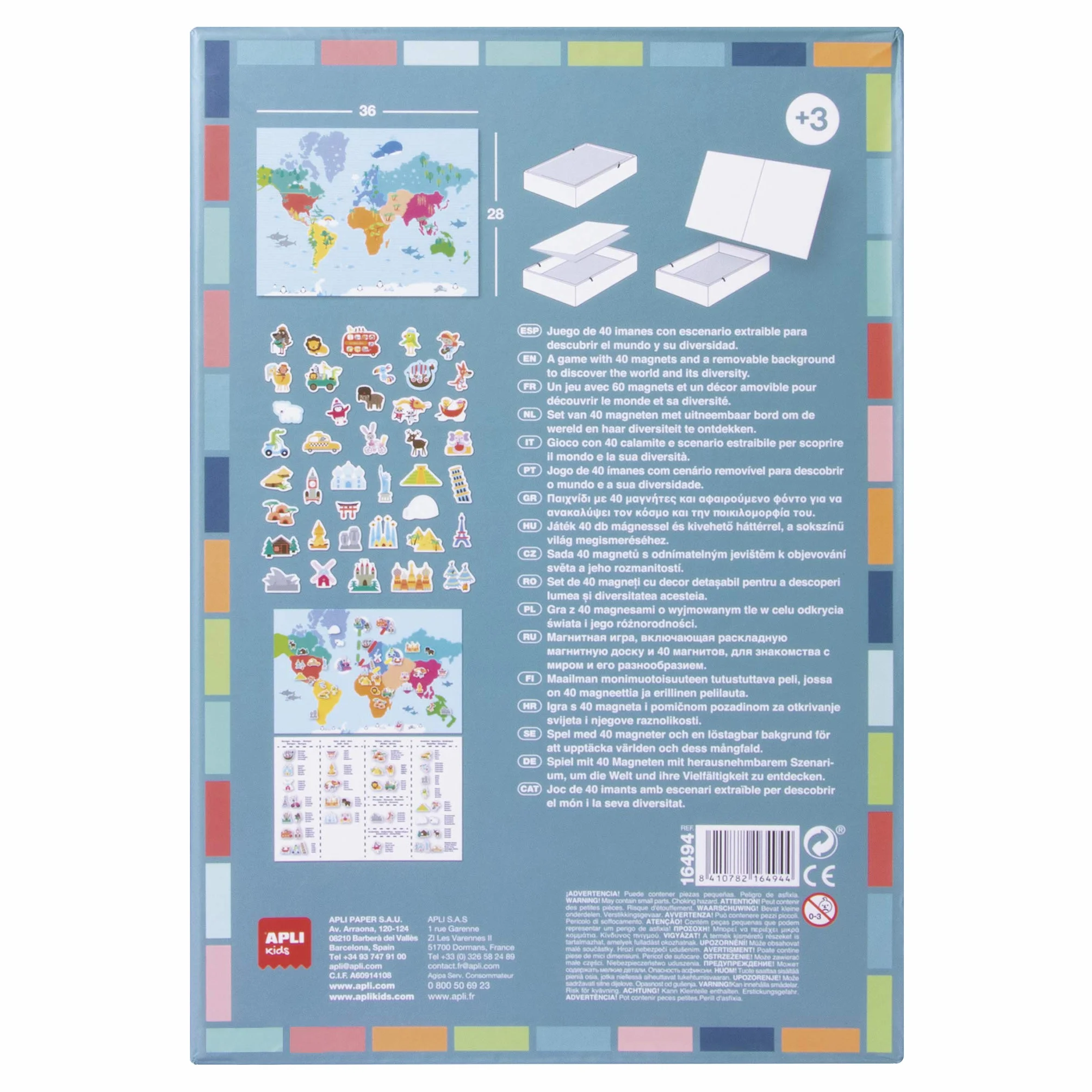APLI Kids Magnetyczna mapa świata gier