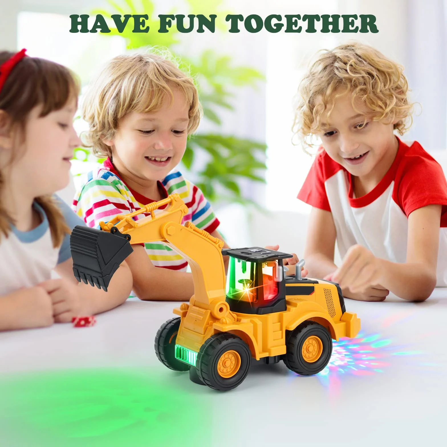 Zabawka koparka, jeżdżąca z dźwiękiem i światłem, pojazdy budowlane dla dzieci, AUTO ZABAWKA dla dzieci z wieloma kawałkami muzyki, Świąteczne i urodzinowe prezenty na dziecięce urodziny i dla