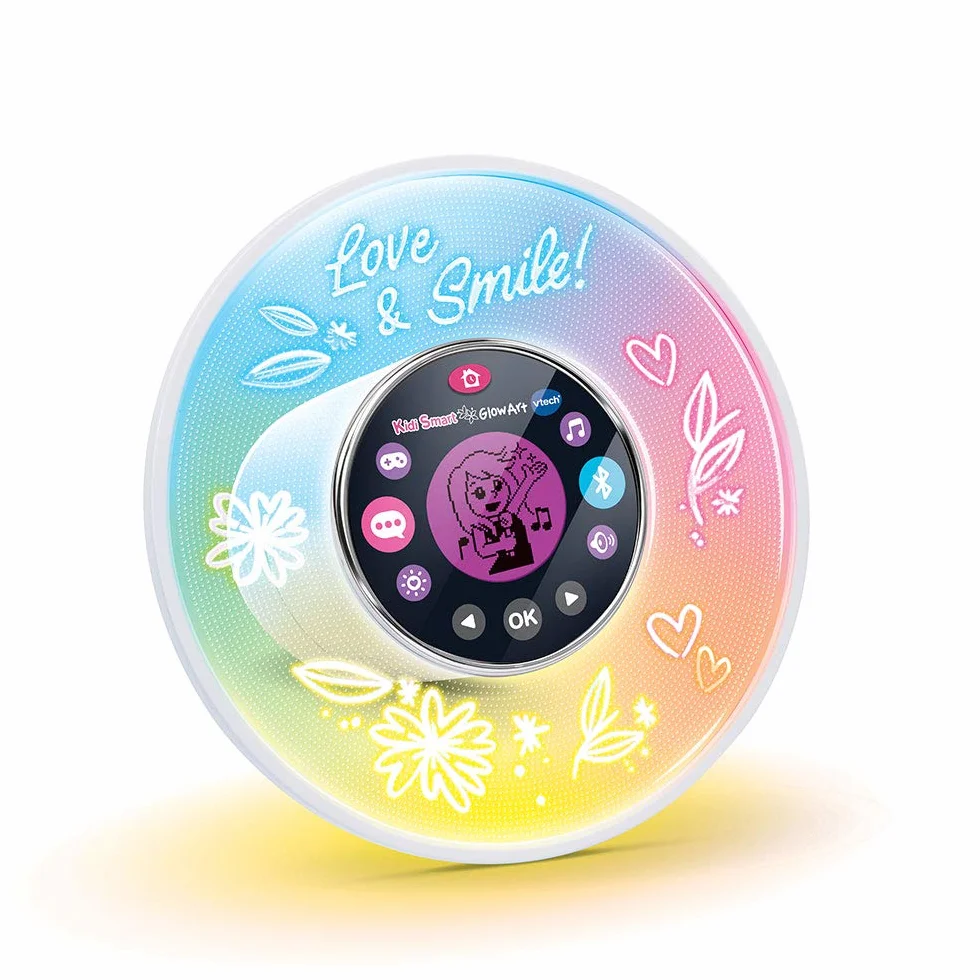 VTech - Kidi Smart Glow Art, podświetlany i inteligentny głośnik Bluetooth do personalizacji za pomocą 2 markerów z efektami neonowymi, magiczna aktywność, budzik, gry, prezent dla dzieci od 6 lat -