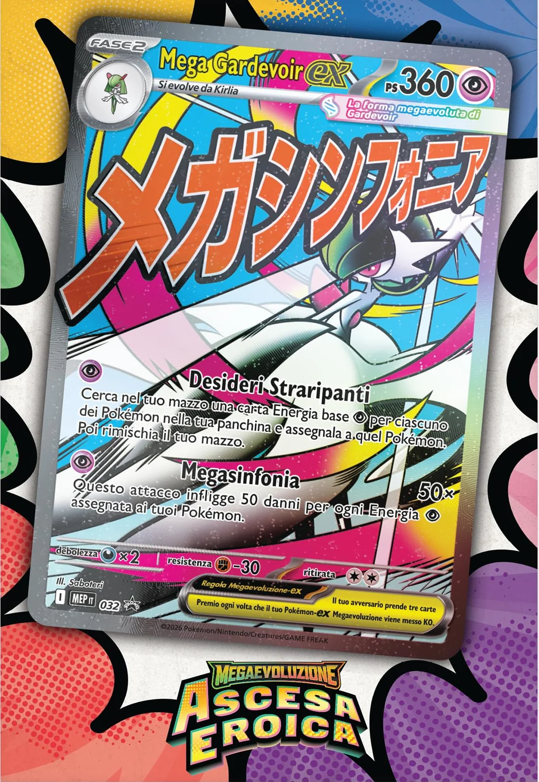 Pokémon: Mega Gardevoir Expansion Expansion MegaEvolution Collection - Heroiczne powstanie GCC Pokémon (1 holograficzna karta promocyjna, 1 plakat dwustronny i 10 rozszerzeń)