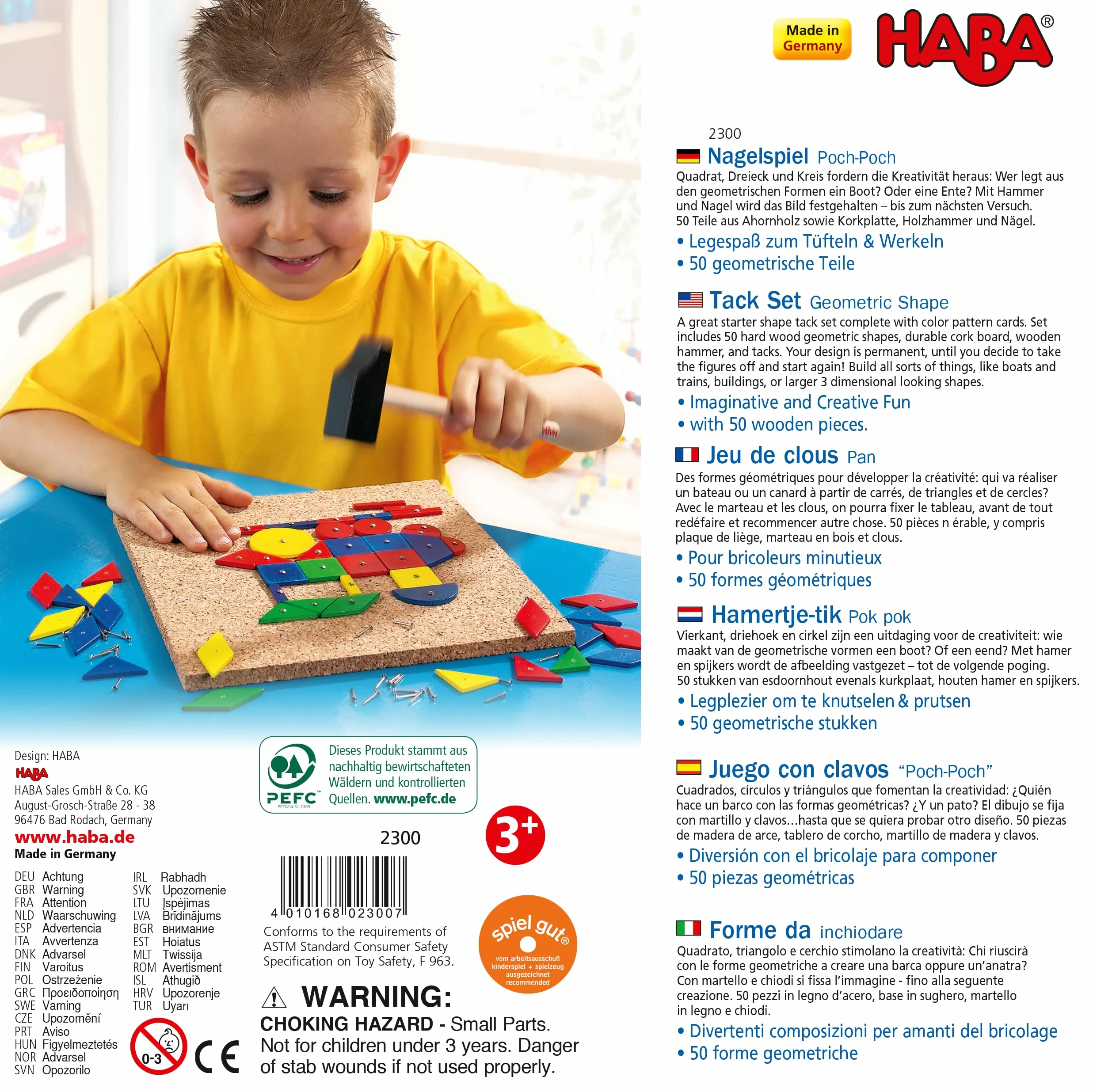 HABA 2300 Shape Tack Game, Ages 3 and Up (Made in Germany)