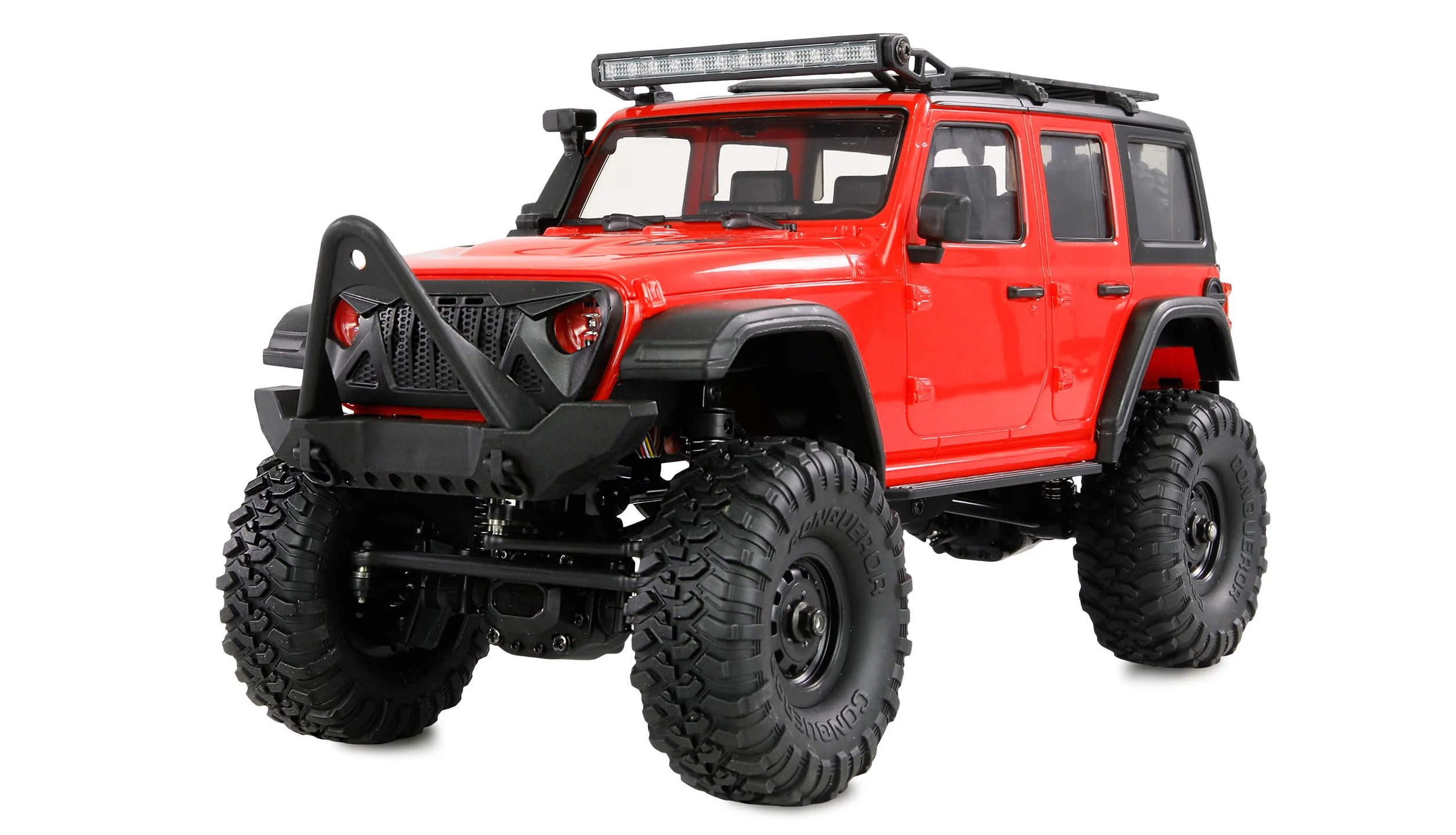 Amewi AMXRock Mini-Crosstrail Scale Crawler 4WD 1:16 RTR czerwony z pilotem zdalnego sterowania, akumulatorem, kablem do ładowania