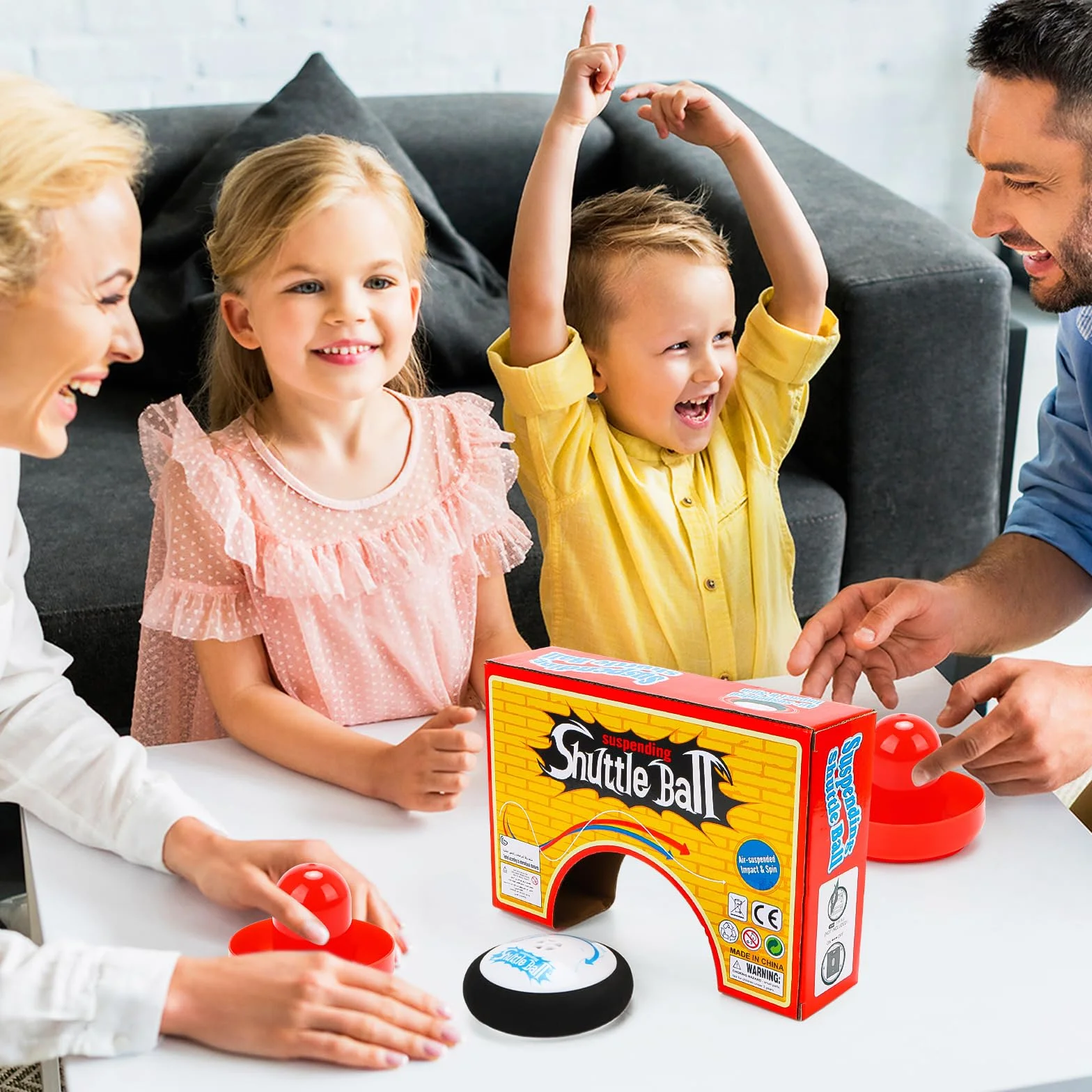 Air Hockey Hover Puck, mini gra stołowa z 2 krążkami i rakietami, przenośny zestaw do gry w hokeja z unoszącymi się krążkami, gra stołowa dla dorosłych