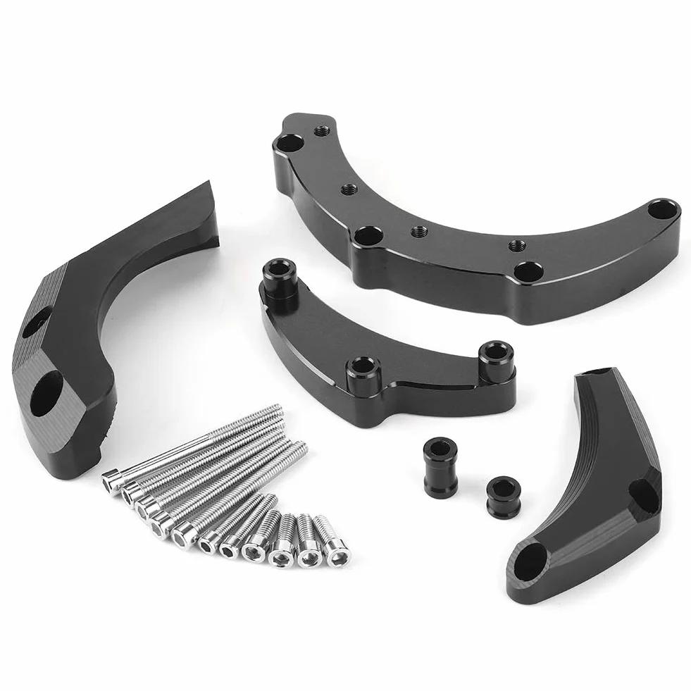 Płyty mocujące-Duokon osłona silnika motocykla Saver zderzak, rama ze stopu aluminium osłona suwaka dla MT-09 FJ-09 XSR900 (czarny)