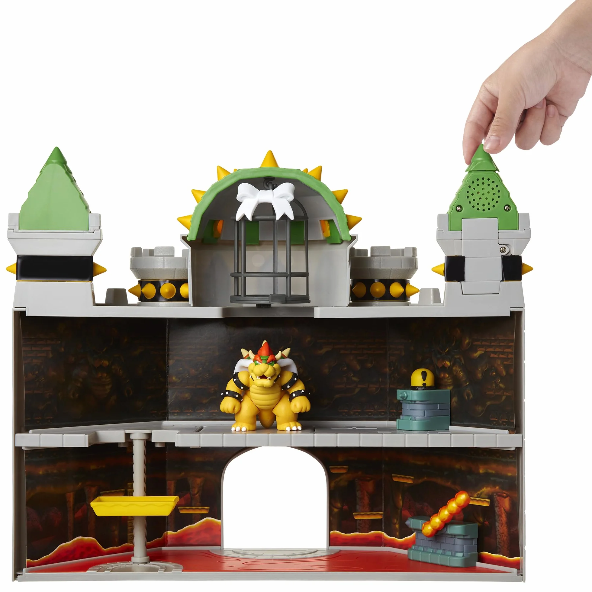 Nintendo Mario Bros Bowsers Deluxe Castle, Zestaw Zabawkowy z Dźwiękami Figurek i Wieloma Interaktywnymi Elementami