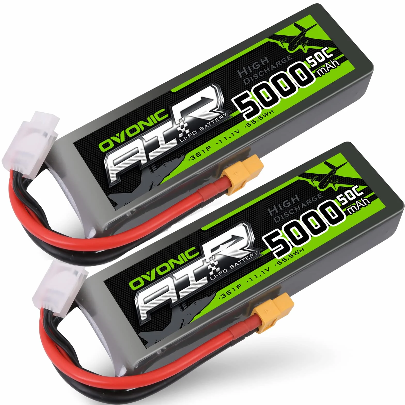 OVONIC 3S Lipo akumulator 50C 5000 mAh 11,1 V LiPo RC z wtyczką XT60 do samochodów RC, łodzi, ciężarówek, heli, samolotów, quadkopterów, helikopterów, helikopterów, helikopterów, multisilników, hobby,