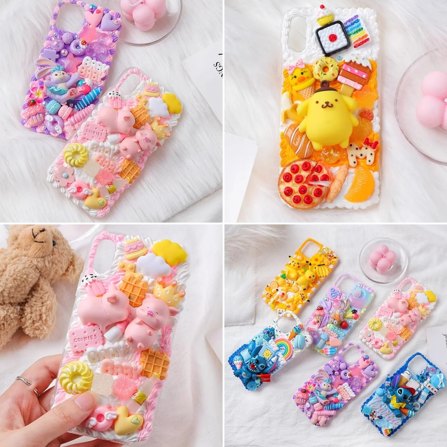 Tokaneit Urocze Zawieszki Paznokci Zywicy 100szt, Masowe Płaskie Zawieszki z Zywicy Slime Plecami, Losowy Styl, do Rzemiosła, Ornament Scrapbooking, Artykuły Dla Majsterkowiczów