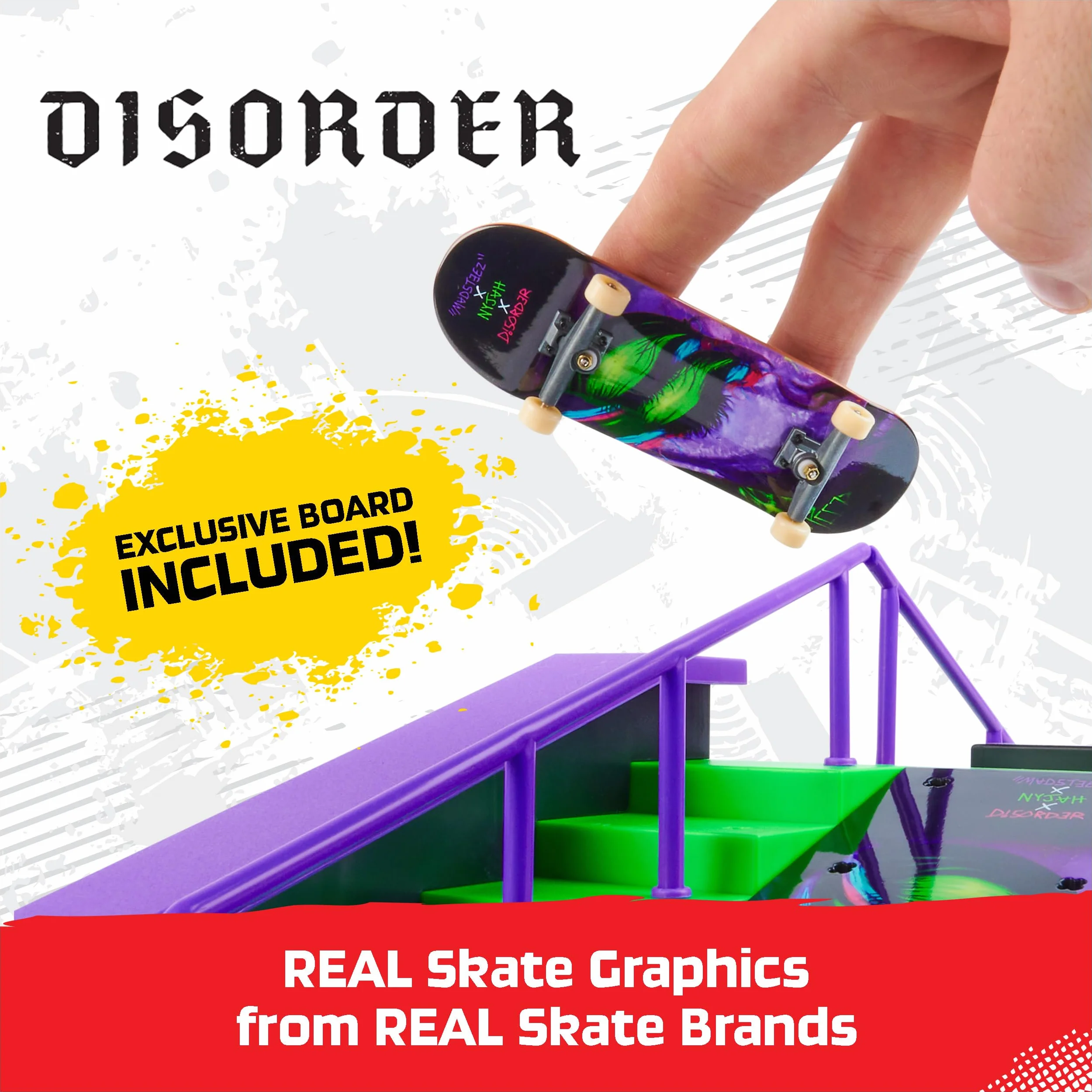 Tech Deck - Nyjah Rail Shredder Skatepark X-Connect Track - Konfigurowalny skatepark z palcem Nyjah Huston - Zabawki dla dzieci 6 lat + - Prezent dla dziecka 6 lat +