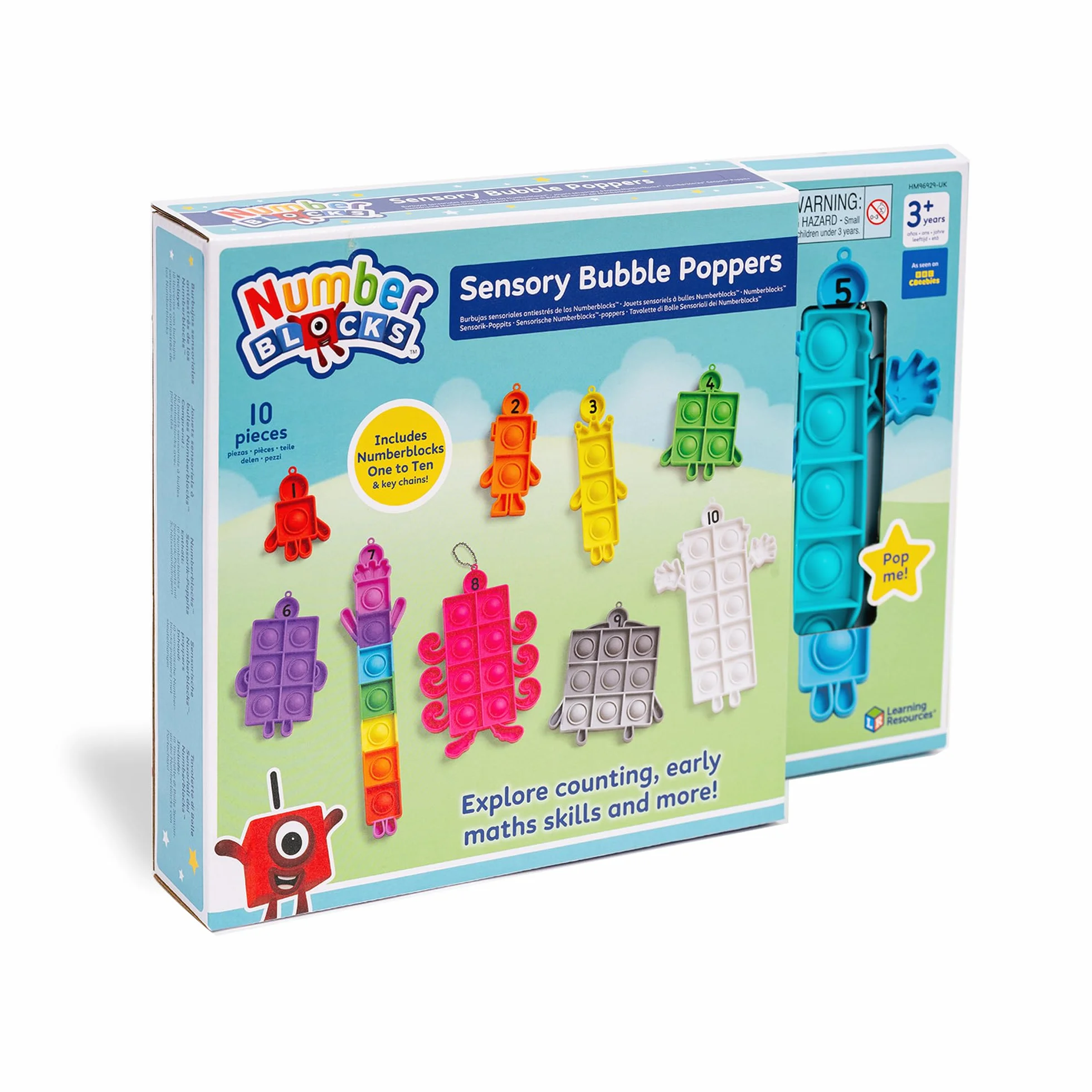 Learning Resources Numberblocks Bubble Poppers – Fidget i Nauka Liczb, Zabawka Podróżna 3-6 Lat