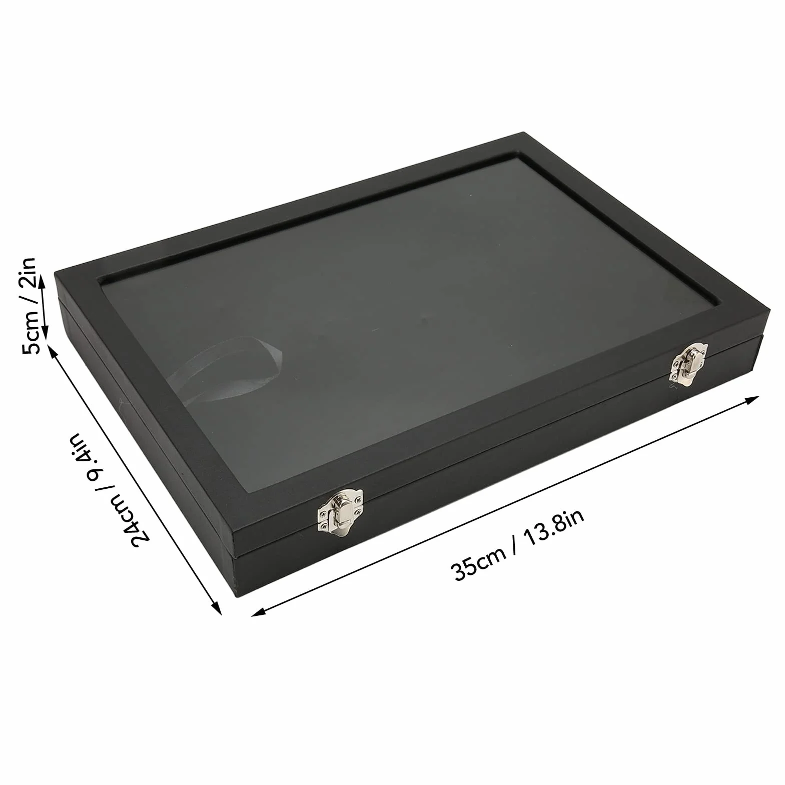 Pin Display Case, 13,8 X 9,4 X 2 Cale, Duża pojemność, Przezroczysta Pyłoszczelna Ramka do Kolekcji Pinów, Rama Shadow Box na Medale Wojskowe, Tagi Plażowe, Szpilki do Biżuterii
