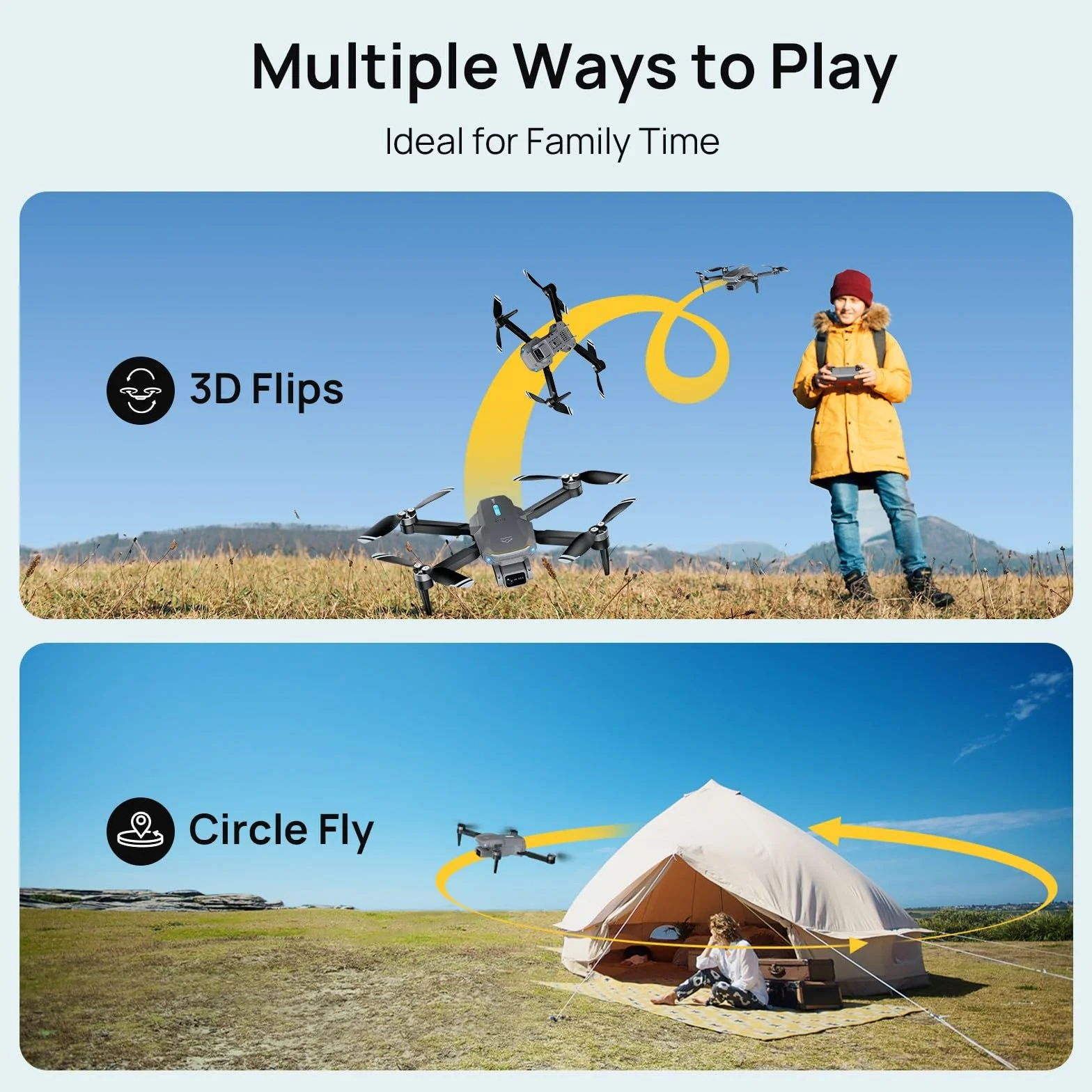 Ameta Dron dla Dorosłych z Kamerą 4K UHD, S20 Lite Bezszczotkowy Silnik FPV Składany dron RC dla Dorosłych i Dzieci z 36-minutowym Lotem, Fajne Zabawki na Prezent dla Chłopców i Mężczyzn (165 g)