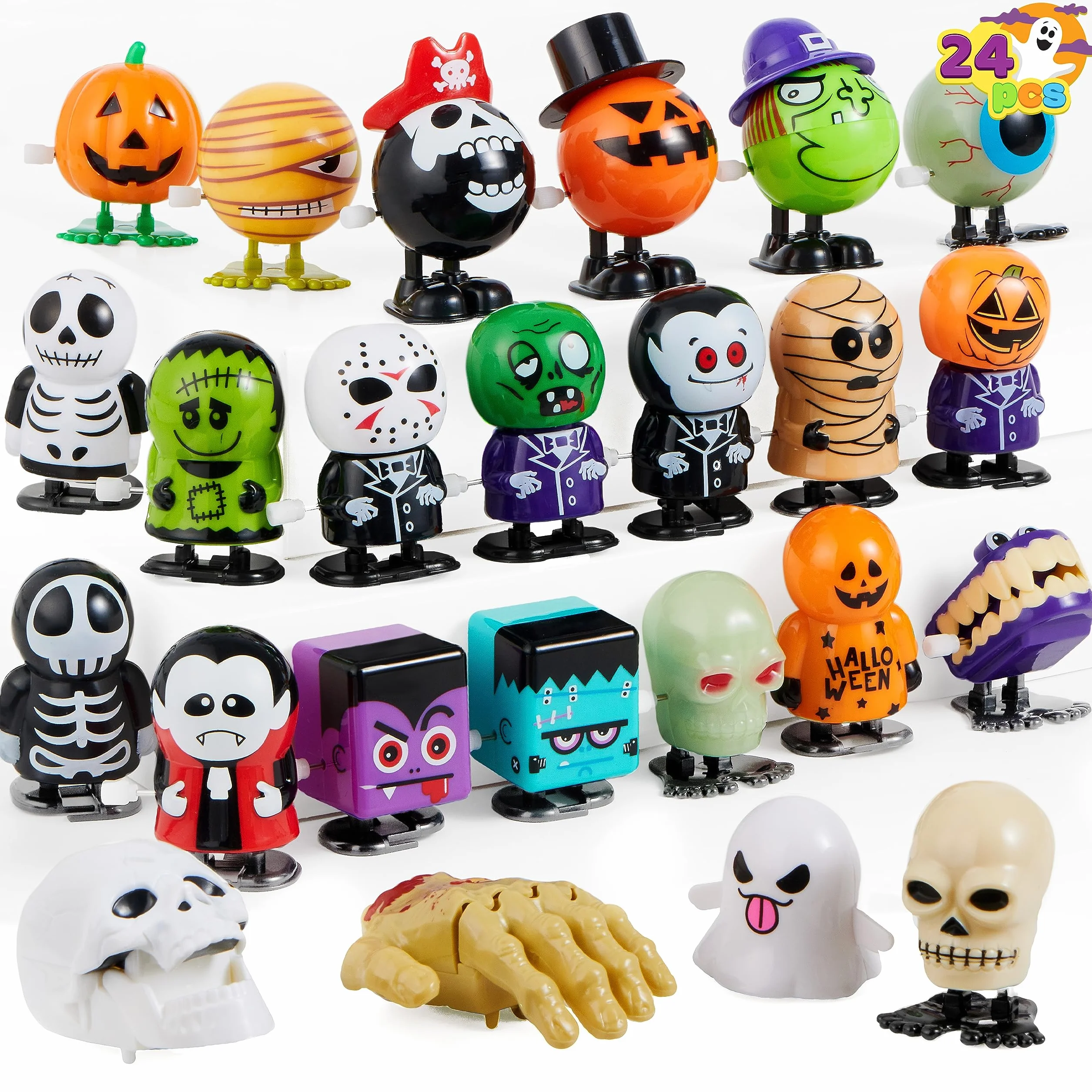 JOYIN Zestaw 24 zabawek na Halloween, na Halloween, przyjęcie, upominek, wypełniacz torby (24 sztuki)