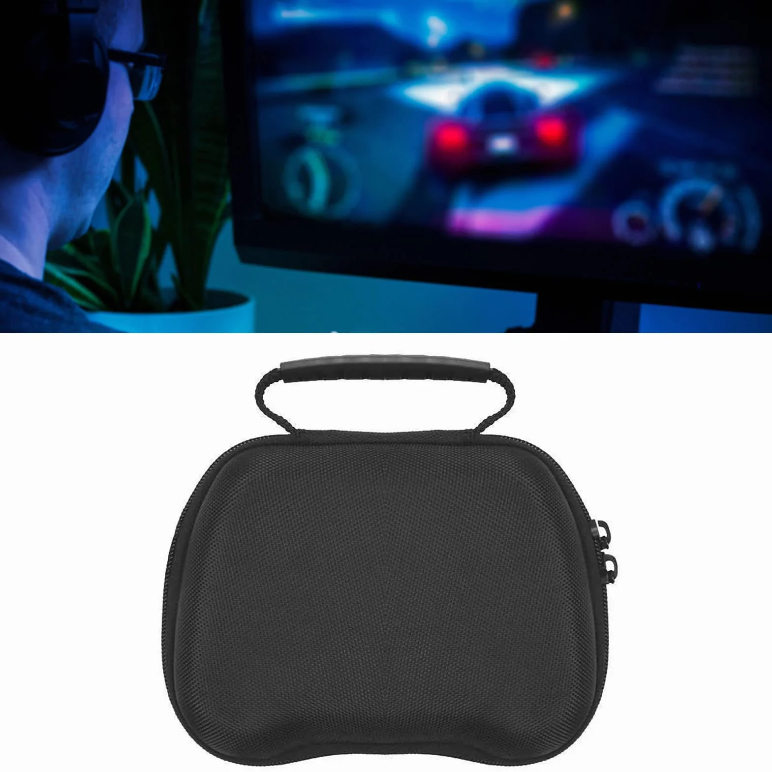 Torba do Przechowywania Gamepada, Pyłoszczelna, Odporna na Wstrząsy, Twarda Walizka do Przenoszenia Akcesoriów Czarna, materiał Najwyższej Jakości, Duża pojemność,
