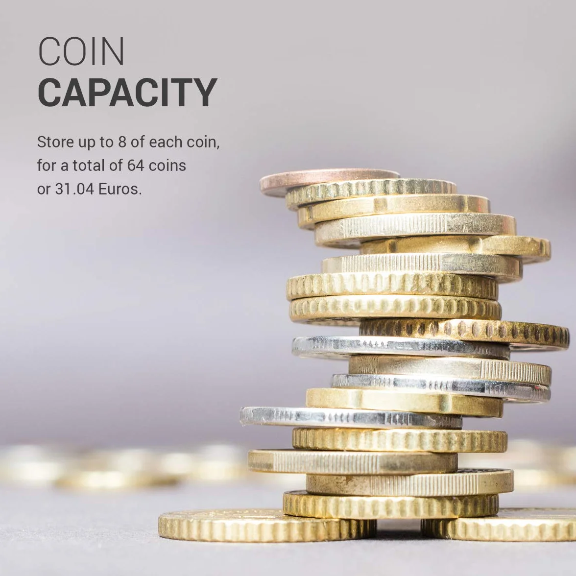 kwmobile Uchwyt na monety euro, 8 dozowników, od 1 centa do 2 euro, organizer do sortowania monet europejskich, czarny