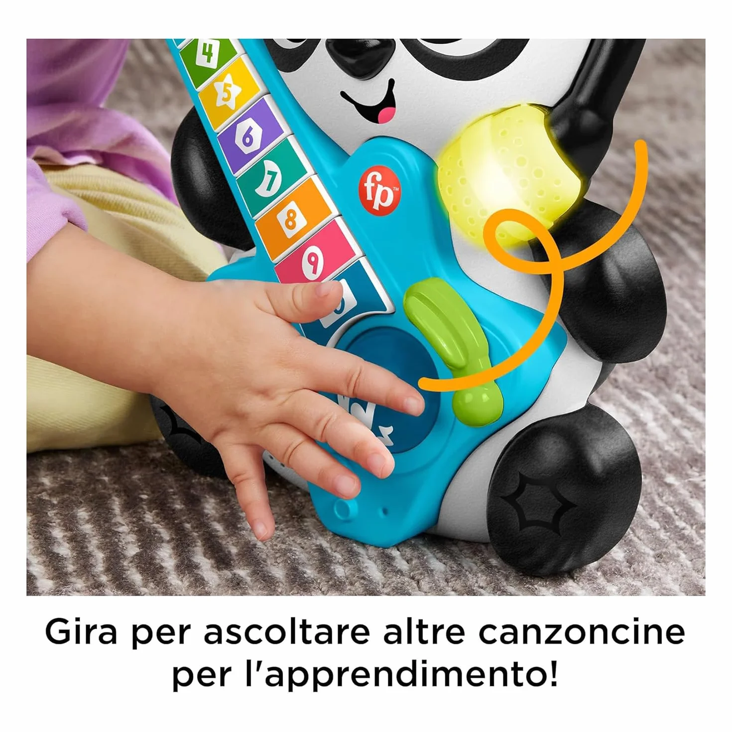 Fisher- Price Animal Band - Gina la Pandina Uczymy się liczyć, interaktywna panda do nauki z 10 klawiszami i 70 piosenkami, światłami, dźwiękami i mikrofonem, zabawka dla dzieci, 9+ miesięcy, HYL03