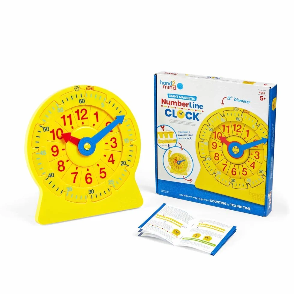 Learning Resources hand2mind Olbrzym Magnetyczny 24-Godzina NumberLine Zegar Zestaw