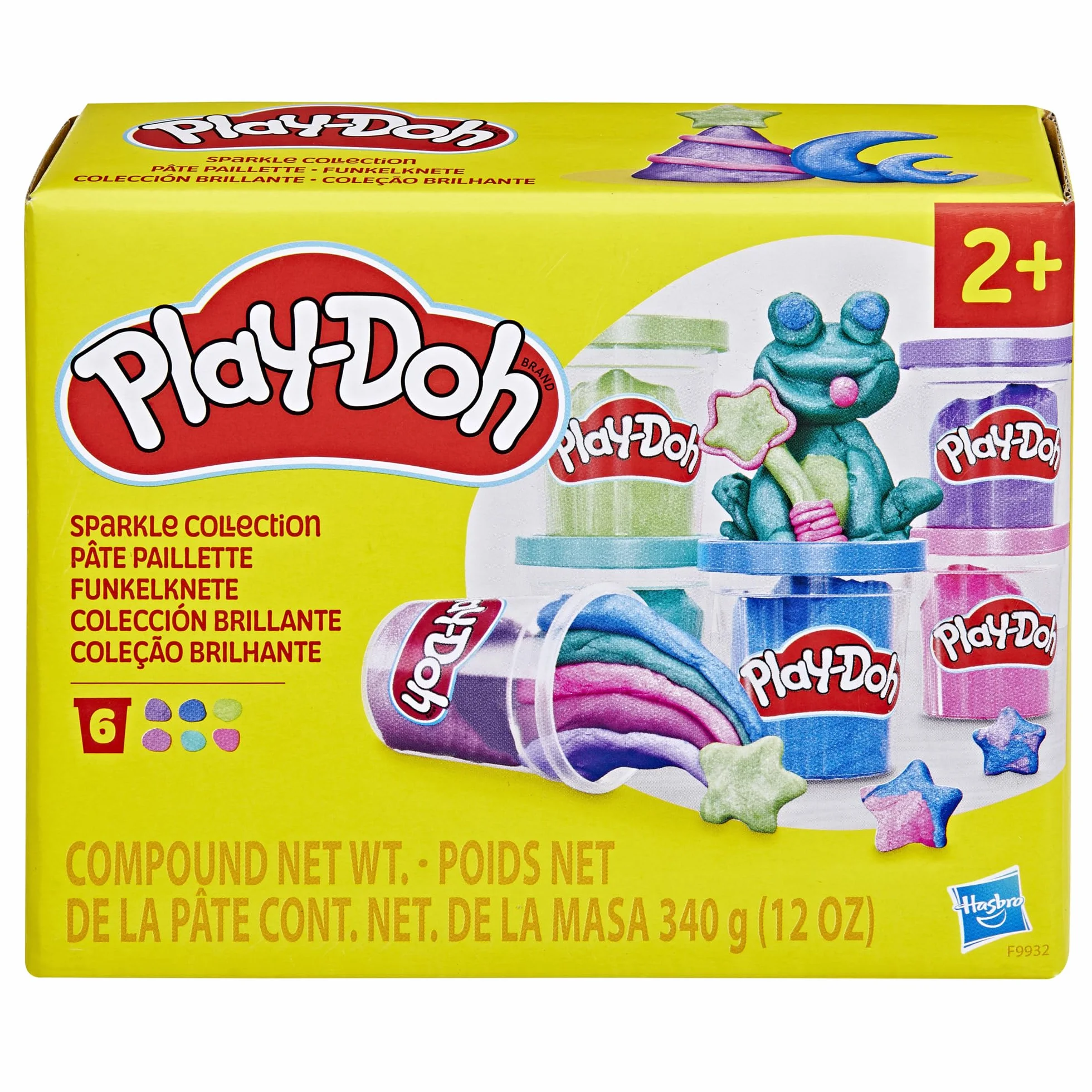 Play-Doh Sześciopak z kolekcją błyszczącej ciastoliny Play-Doh, plastyczne zabawy dla dzieci