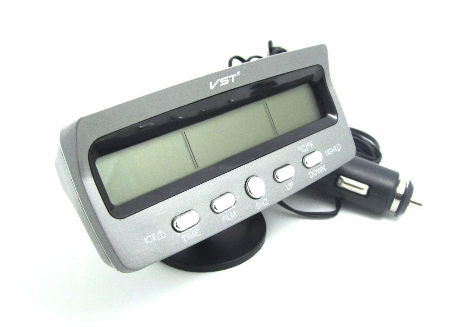 NAMVO Cyfrowy termometr LCD do użytku wewnątrz i na zewnątrz, woltomierz napięcia, miernik napięcia, do samochodów osobowych, data, zegar, alarm