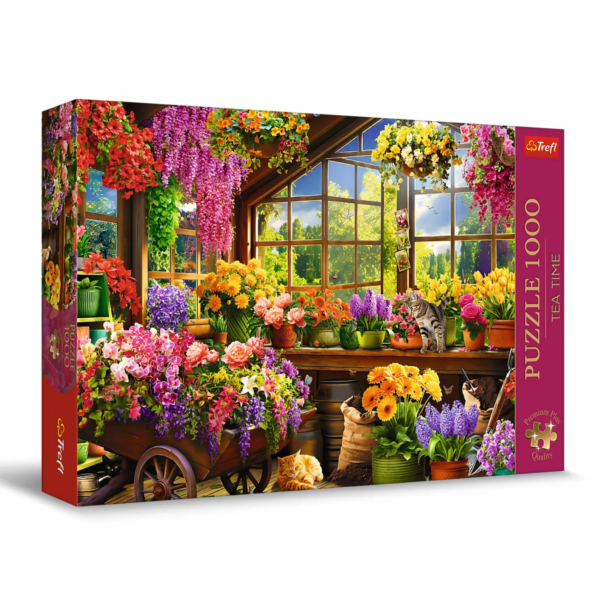 Trefl Premium Plus Quality - Puzzle Tea Time: Przygotowania do Wiosny - 1000 Elementów, Seria Malowanych Nostalgicznyh Obrazków, Idealne Dopasowanie Elementów, dla Dorosłych i Dzieci od 12 lat