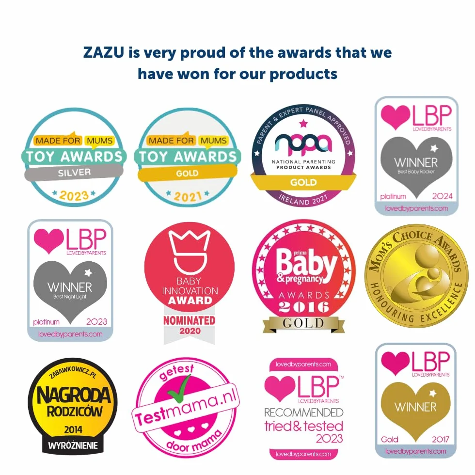 ZAZU Sam Baranek - zegar treningowy do spania i lampki nocnej dla dzieci, budzik świetlny, pomóż dziecku nauczyć się, kiedy się obudzić | Regulowana jasność | Automatyczne wyłączanie