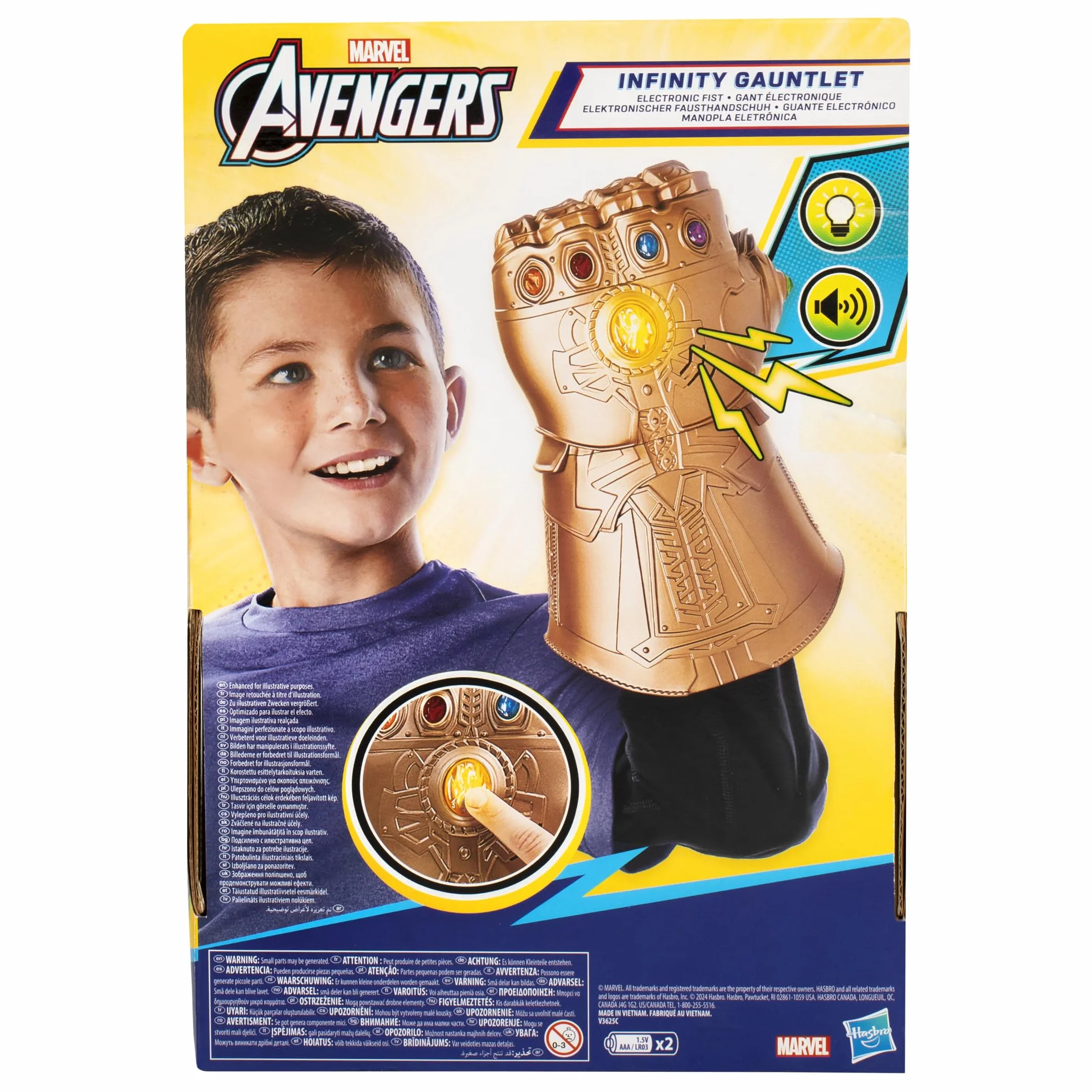 Marvel Avengers: Infinity War elektroniczna rękawica z pięścią, zabawka superbohatera dla dzieci od 5 lat
