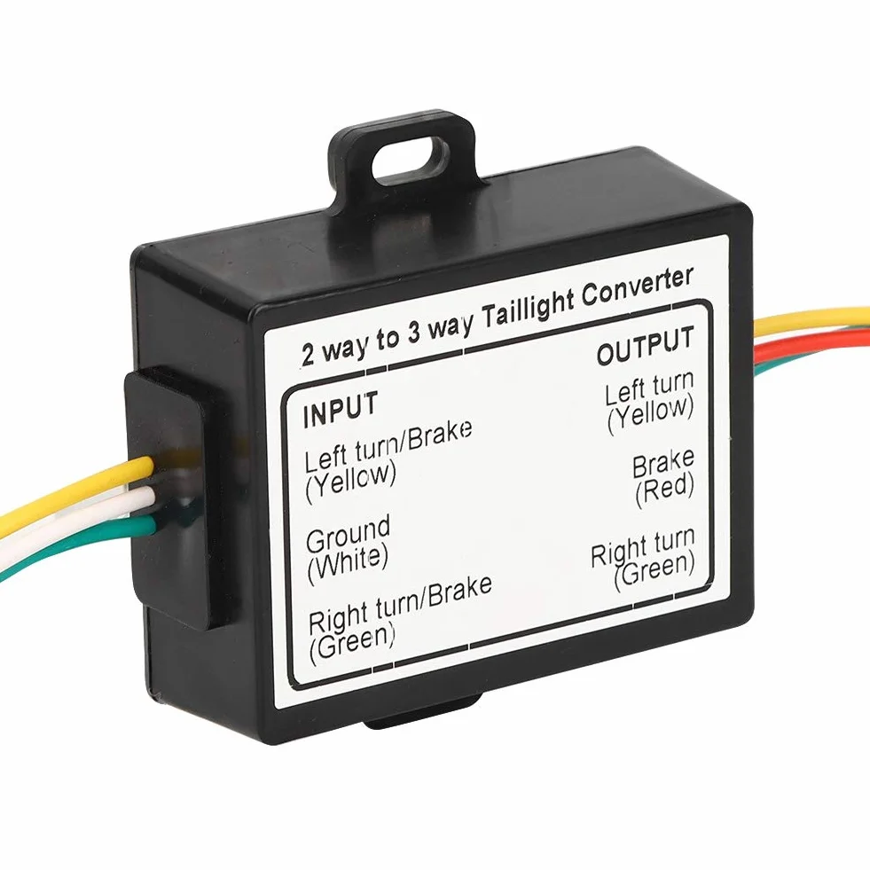 Konwerter świateł Tylnych, Złącze 2 do 3 Przewodów Konwerter Przyczepy Układ Elektryczny Adapter Wiązki Przewodów Adapter światła Tylnego Typu Amerykańskiego do Akcesoriów do