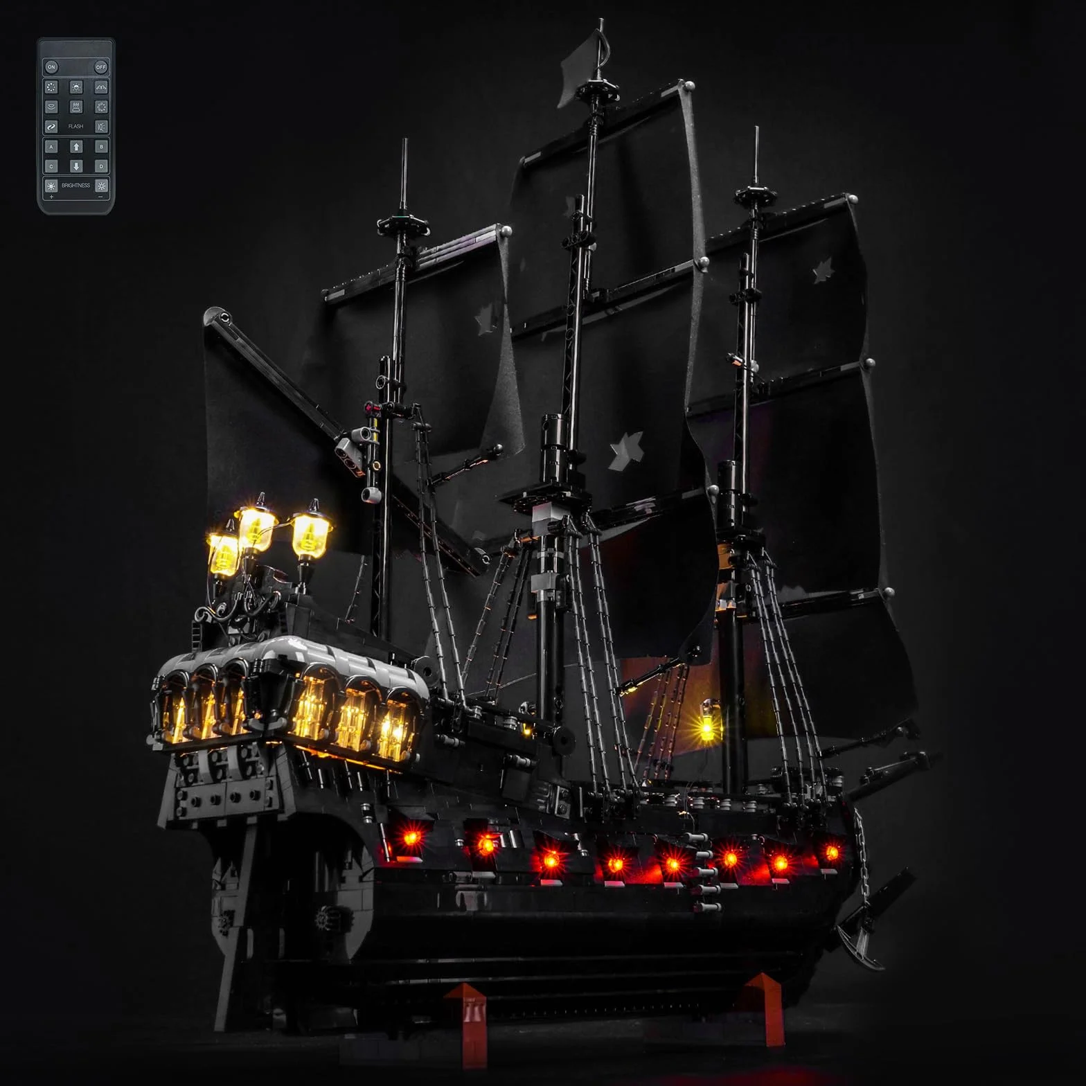 Pilot zdalnego sterowania Lego Captain Jack Sparrow's Pirate Ship 10365 (bez modelu), dekoracyjny zestaw oświetleniowy kompatybilny z Lego Captain Jack Sparrow's Pirate
