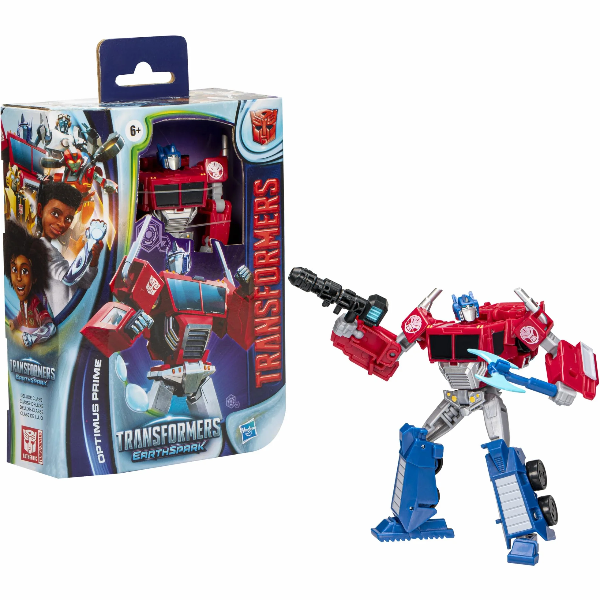 Transformers EarthSpark, Optimus Prime Class Deluxe Figurka, 12,5 cm, zabawka robota dla dzieci, od 6 lat