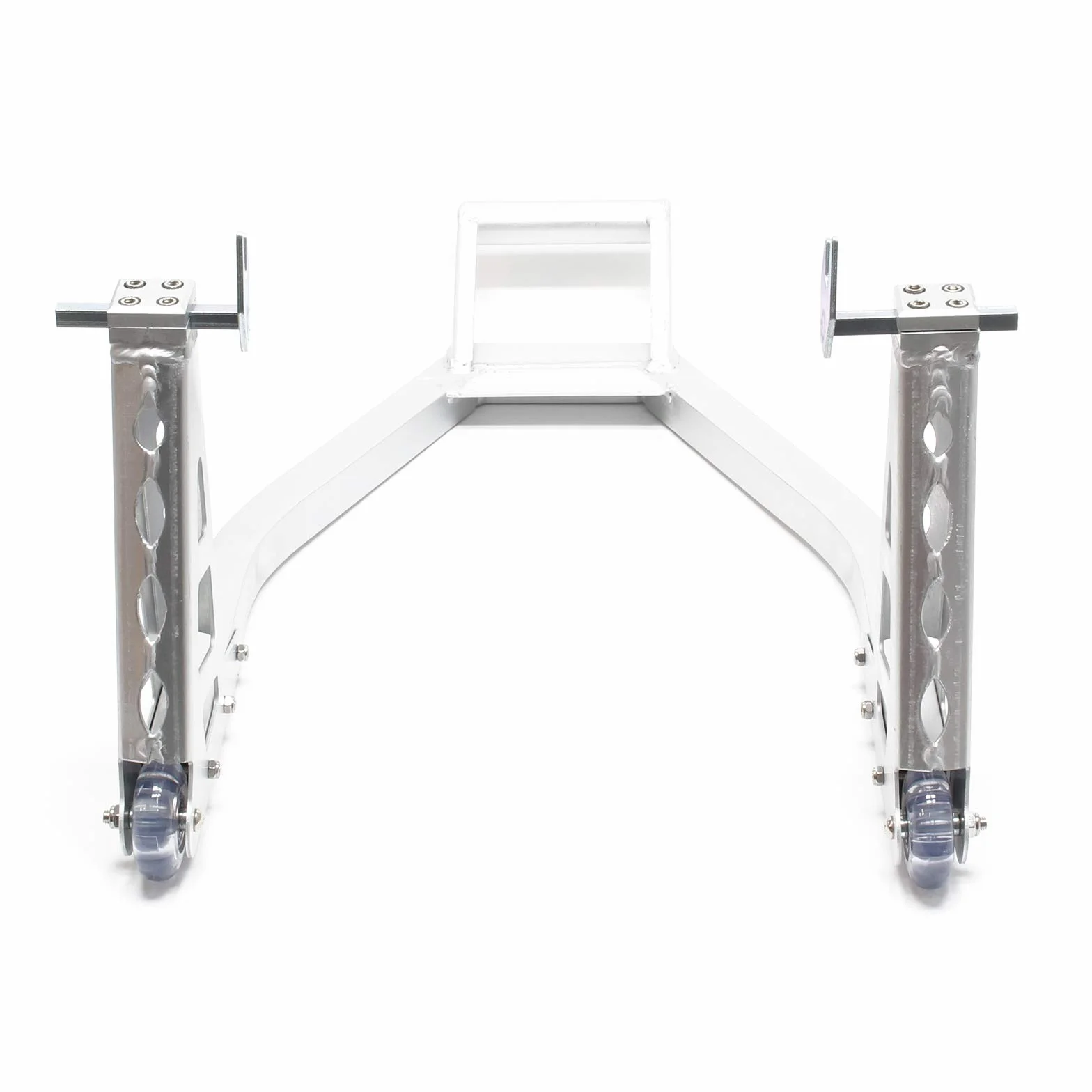 Wiltec Stojak na motocykl do tylnego koła 230-345 mm z aluminium do maks. 317 kg, stojak do serwisu motocyklu, uchwyt z dwoma kółkami