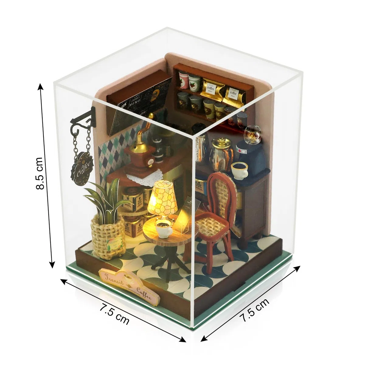 Cuteefun Miniaturowy zestaw do samodzielnego wykonania, drewniany domek dla lalek 3D do zbudowania dla nastolatków, dorosłych, świetne rękodzieło, stwórz swój własny wymarzony model domu (czas na kawę