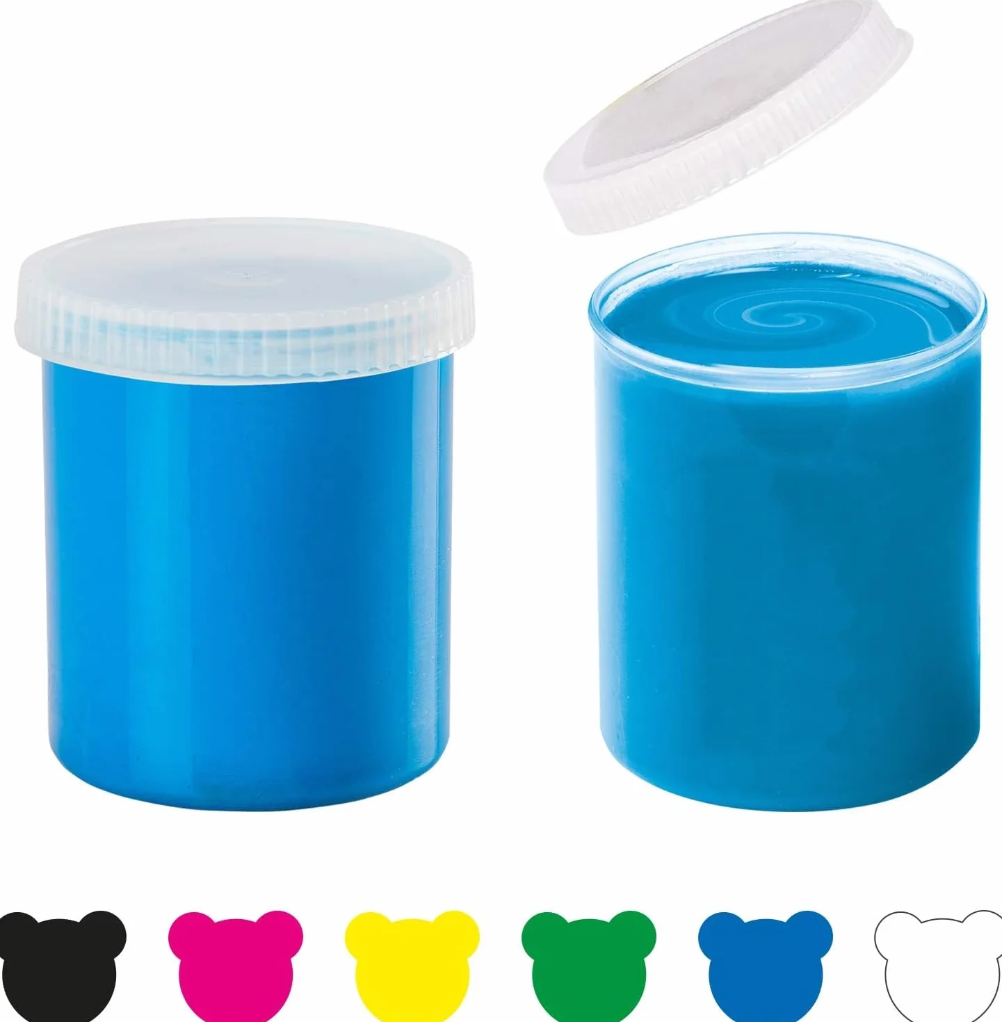 Carioca Finger Paint Multi Painting zmywalny – obraz nadaje się do prania (wielokolorowy, 6 sztuk (S), wielokolorowy, 80 ml, okrągły, 24 miesiące