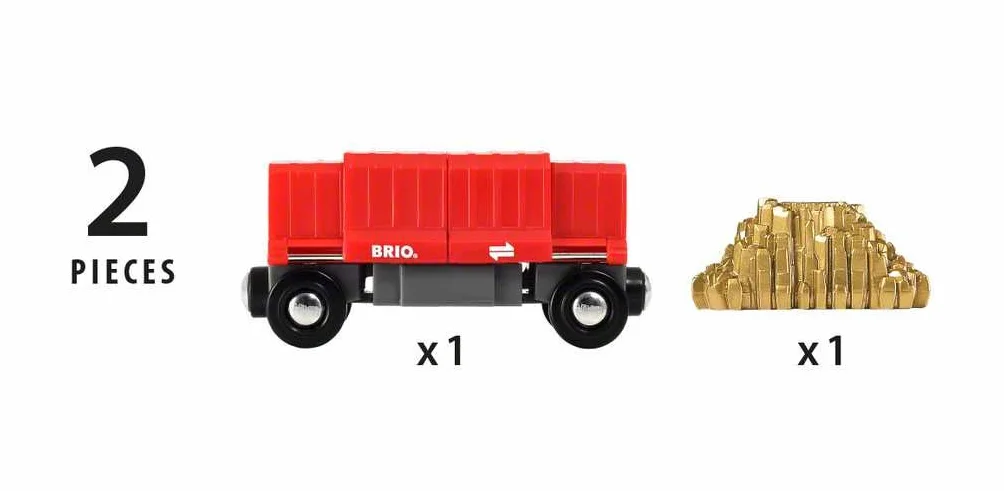 Brio 63393800 Wagon Ze Złotem (63393800) Bezpieczna Zabawka Dla Dzieci Powyżej 3 Lat