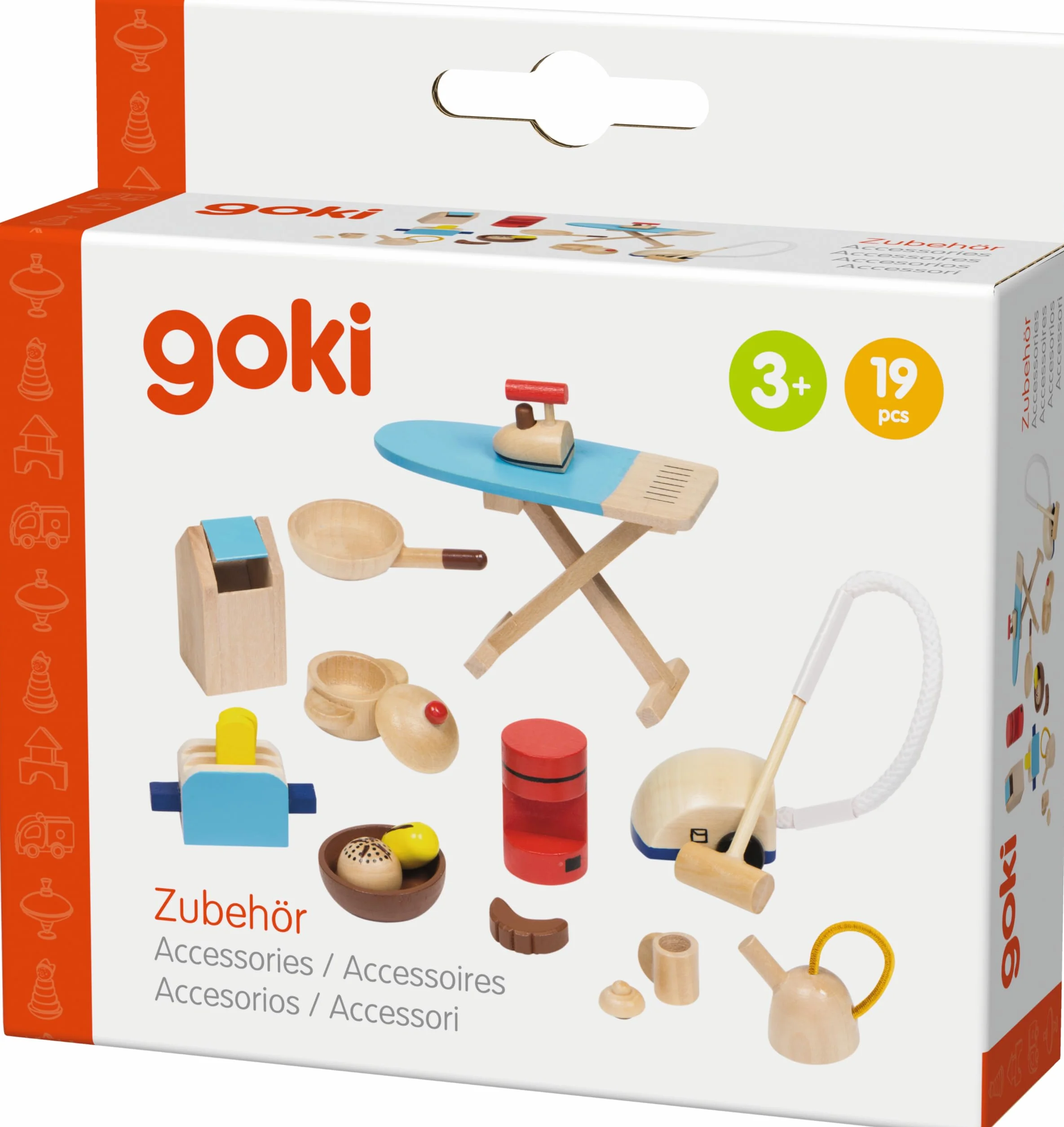 Accessoires Küche: Holz, für die Puppenhäuser, 19 Teile, per Set