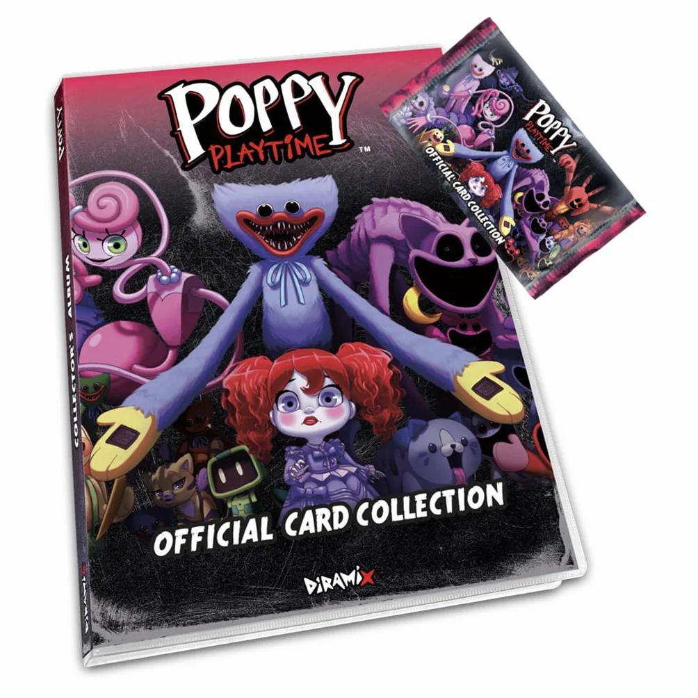 Funky Box Poppy Playtime Starter Pack, pakiet startowy z kolekcjonerem albumu i 1 kopertą na karty, zbierz Huggy Wuggy i Catnap
