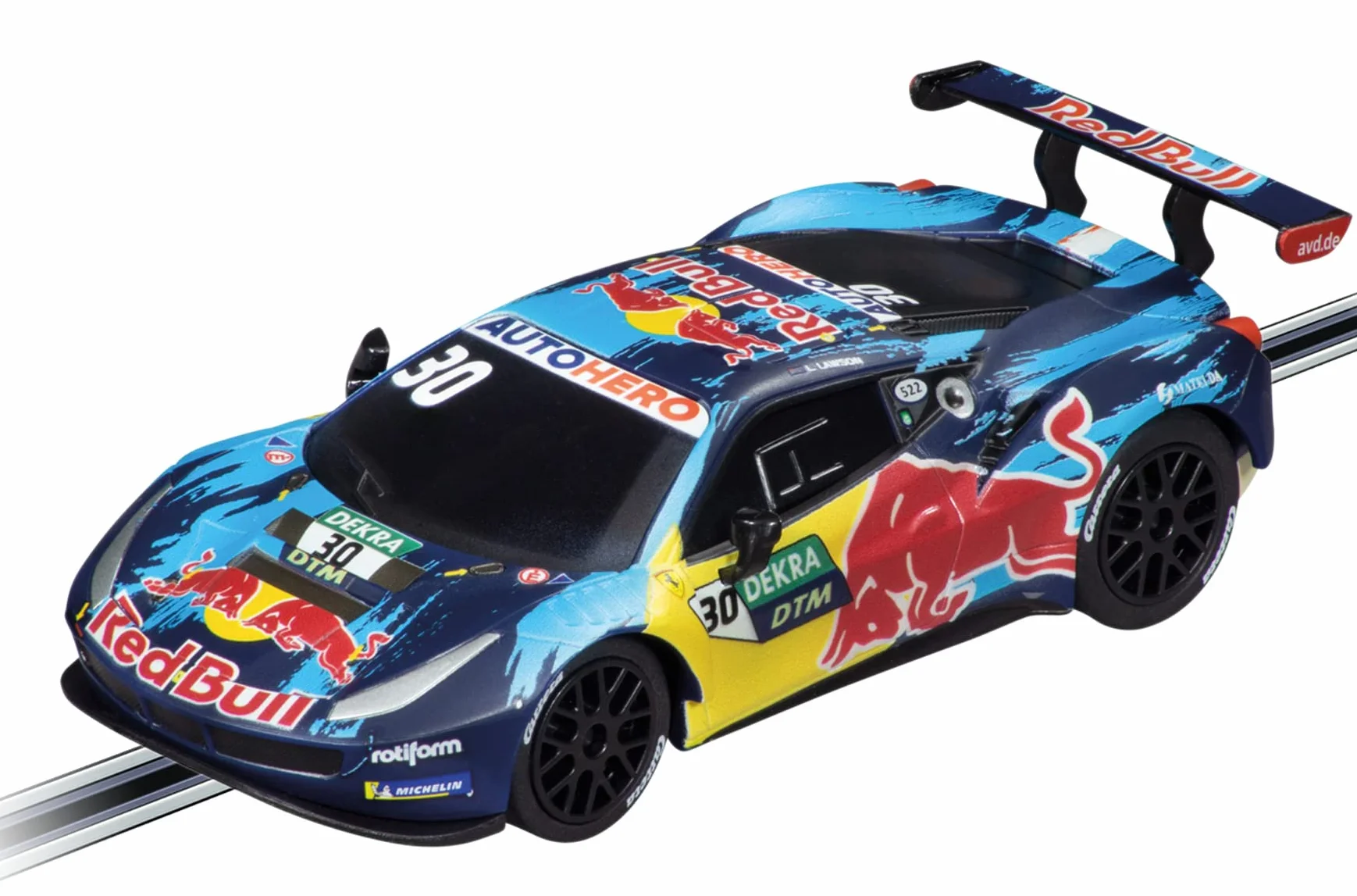 Carrera GO!!! Ferrari 488 GT3 Red Bull AF Corse No.30 I tory wyścigowe i licencjonowane autokary | dla 2 graczy | dla chłopców i dziewcząt od 6 lat i dorosłych