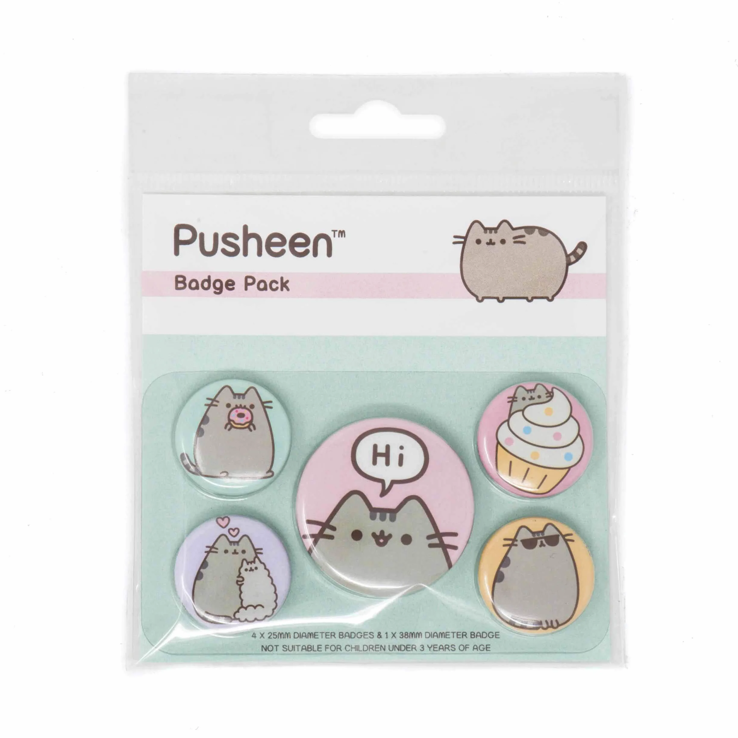 Pyramid International Pusheen Says Hi zestaw identyfikatorów, wielokolorowy, 10 x 12,5 cm