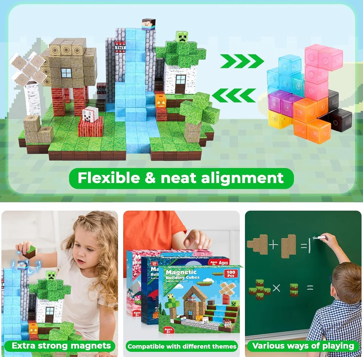 ToyUnited Magnetyczne klocki bloki magnetyczne - Zbuduj swój własny magiczny las ze zwierzętami leśnymi, elfami i przygodami! Kreatywna zabawka od 4 5 6 7 lat dla chłopców i dziewczynek