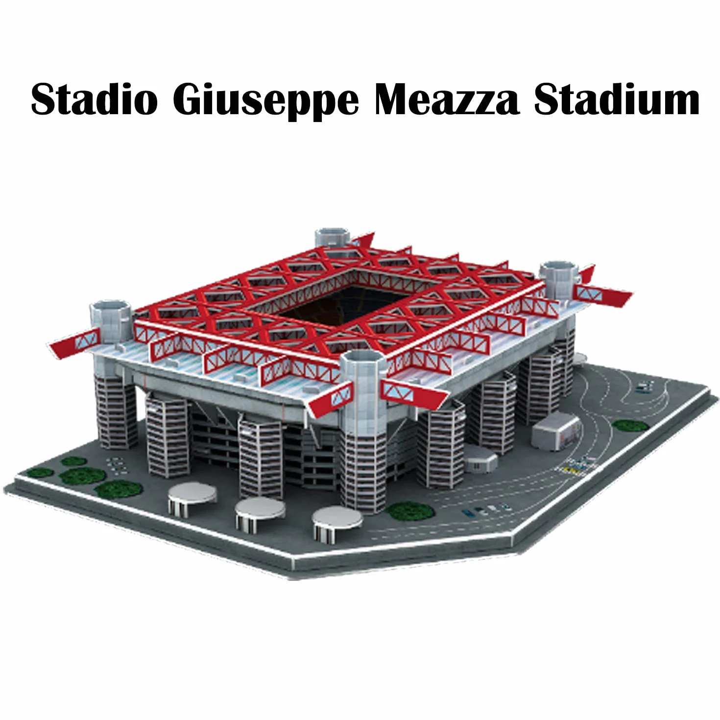 Georgie Porgy Stadion piłkarski, puzzle 3D typu „zrób to sam”, zabawka konstrukcyjna (San Siro Staduim 113 sztuk)