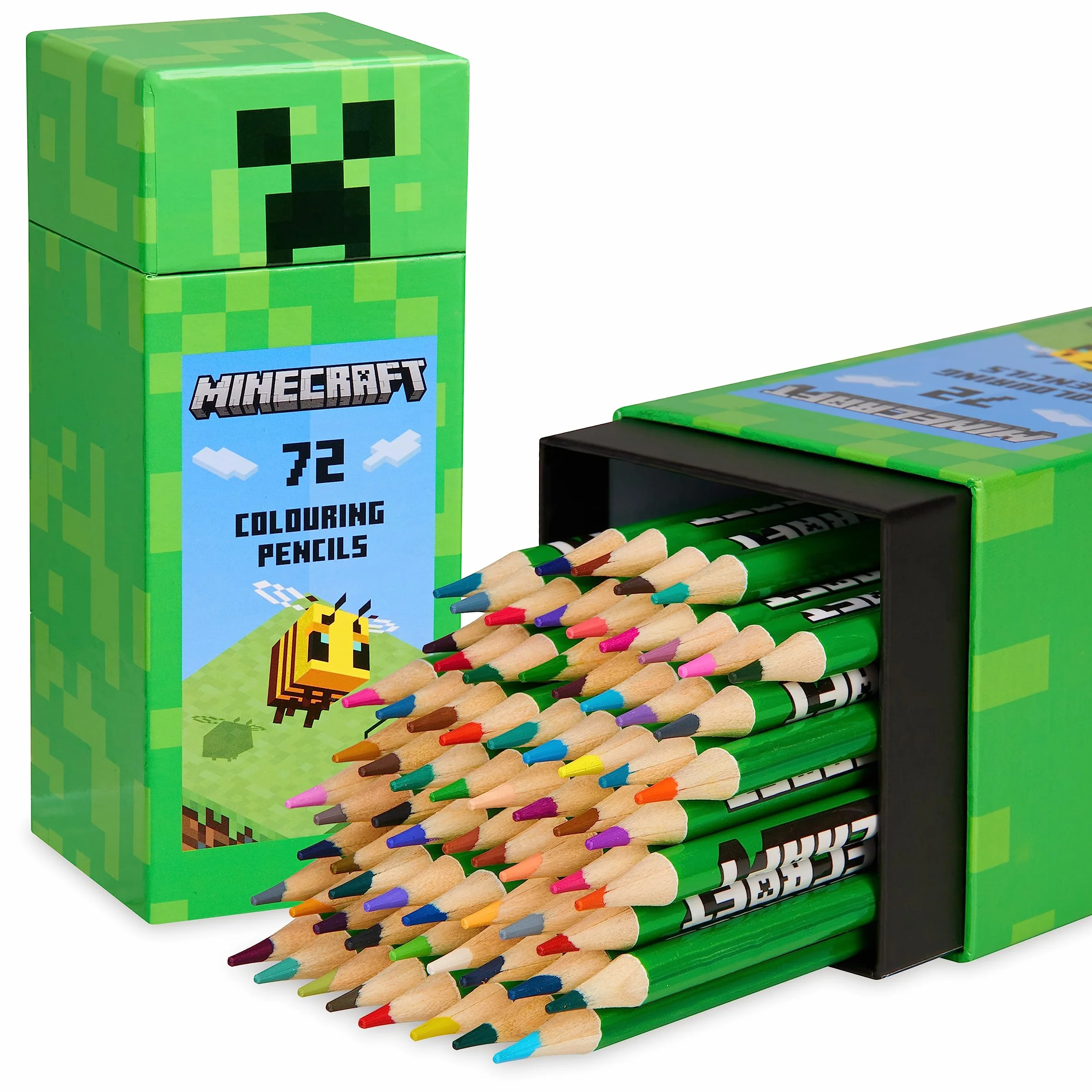 Minecraft Zestaw kredek do kolorowania dla dzieci, 72 kredki, zestaw do kolorowania dla dzieci w wieku od 3 lat, oficjalne prezenty dla chłopców, wielobarwny
