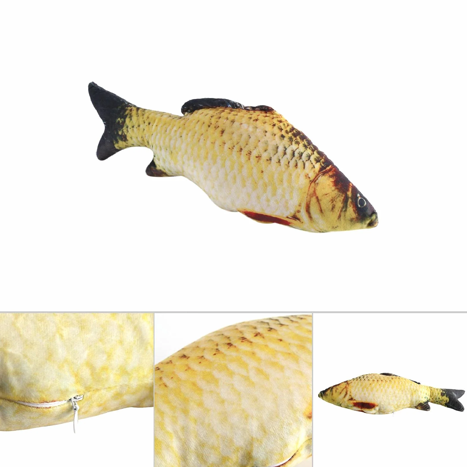 Pluszowa Poduszka w Kształcie Karpia, Realistyczna Dekoracyjna Ryba, Miękka Zabawka, 40 cm