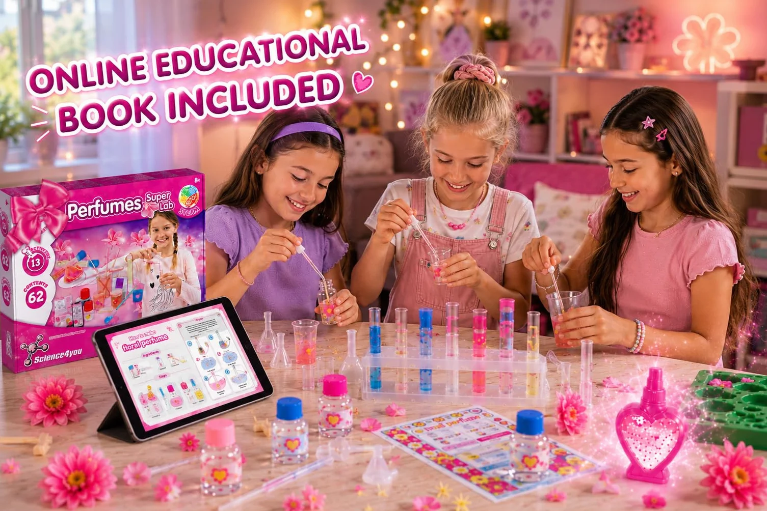 Science4you Super Laboratorium Perfum dla dzieci od 8 lat - zestawy do tworzenia perfum, edukacyjne zestawy naukowe +13 eksperymentów dla dzieci, prezent dla chłopców i dziewcząt, 8-12 lat