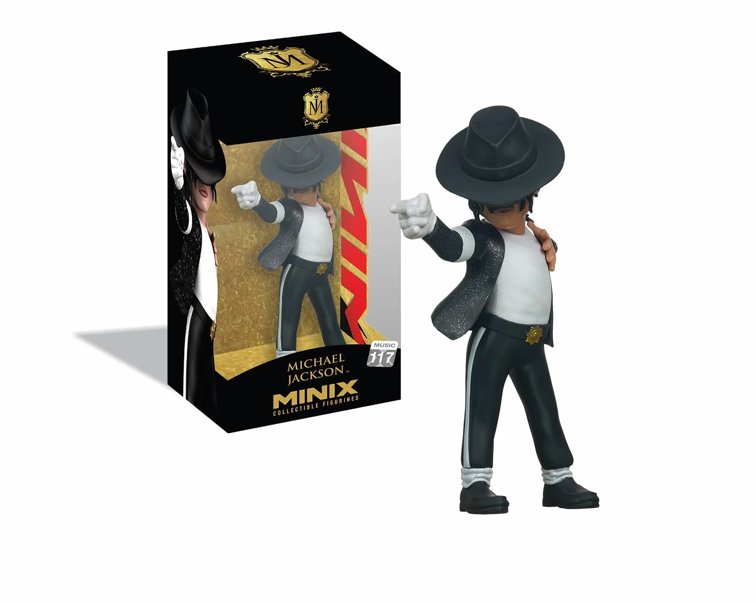BANDAI - Minix figurka kolekcjonerska 12 cm - Michael Jackson - Billy Jean - Przedmioty kolekcjonerskie na wystawy - Pomysł na prezent - Zabawki dla dzieci i dorosłych - Fani Muzyki (MN20775)