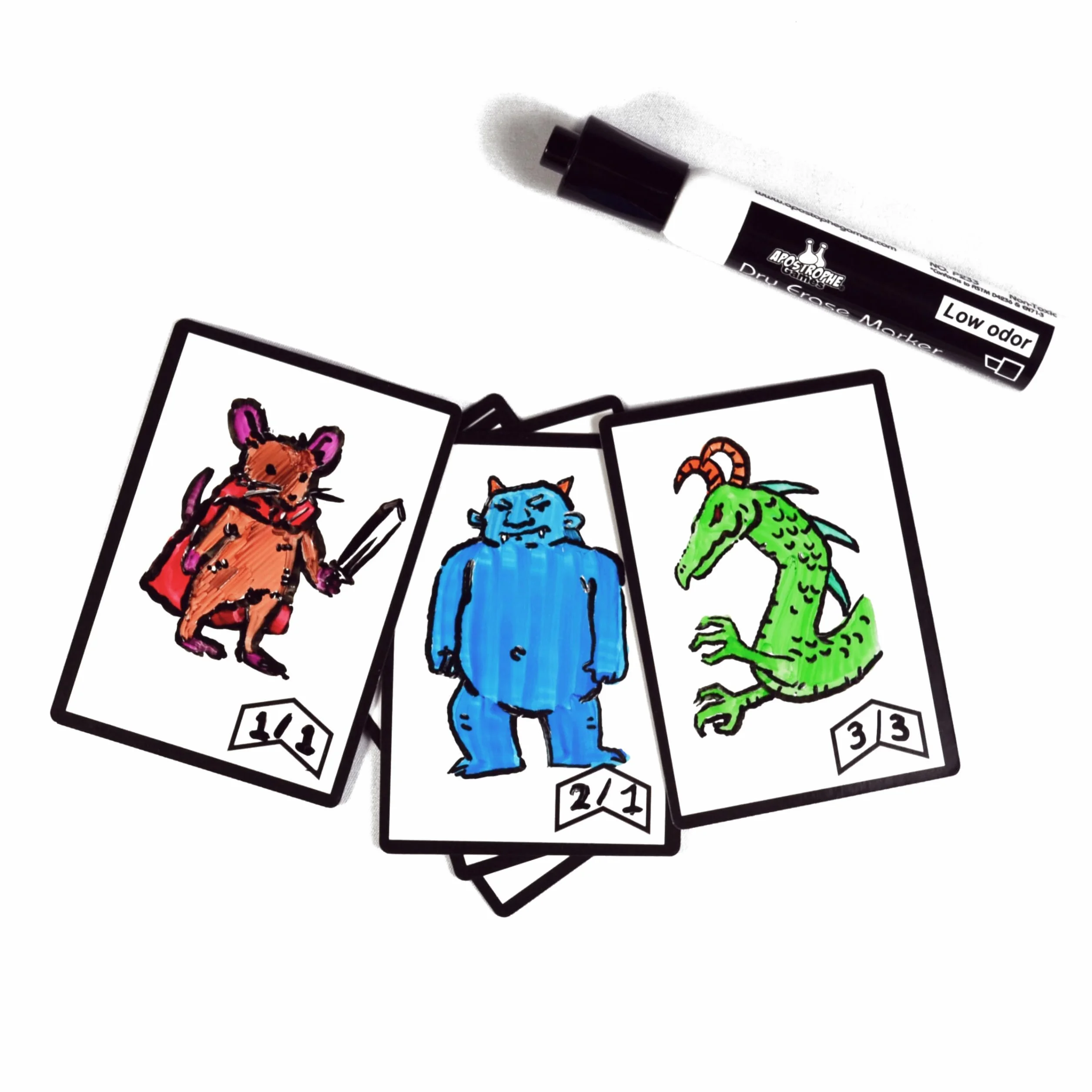 Apostrophe Games Dry Erase MTG Tokens Zestaw 40 kart-wielokrotnego użytku Proxy/tokeny do handlowych gier karcianych,